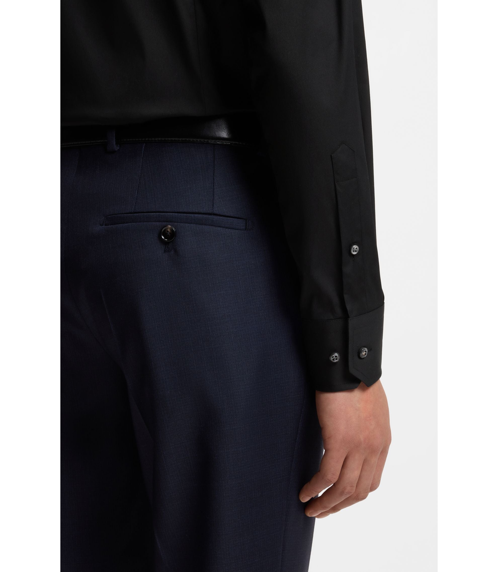 Boss Slim Fit Shirt In Stretch Cotton Blend Poplin Black