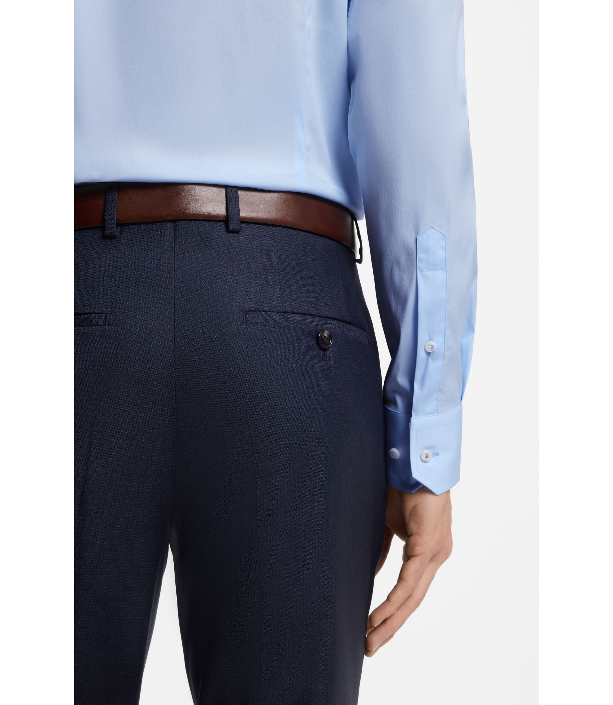 Boss Slim Fit Shirt In Stretch Cotton Blend Poplin Light Blue
