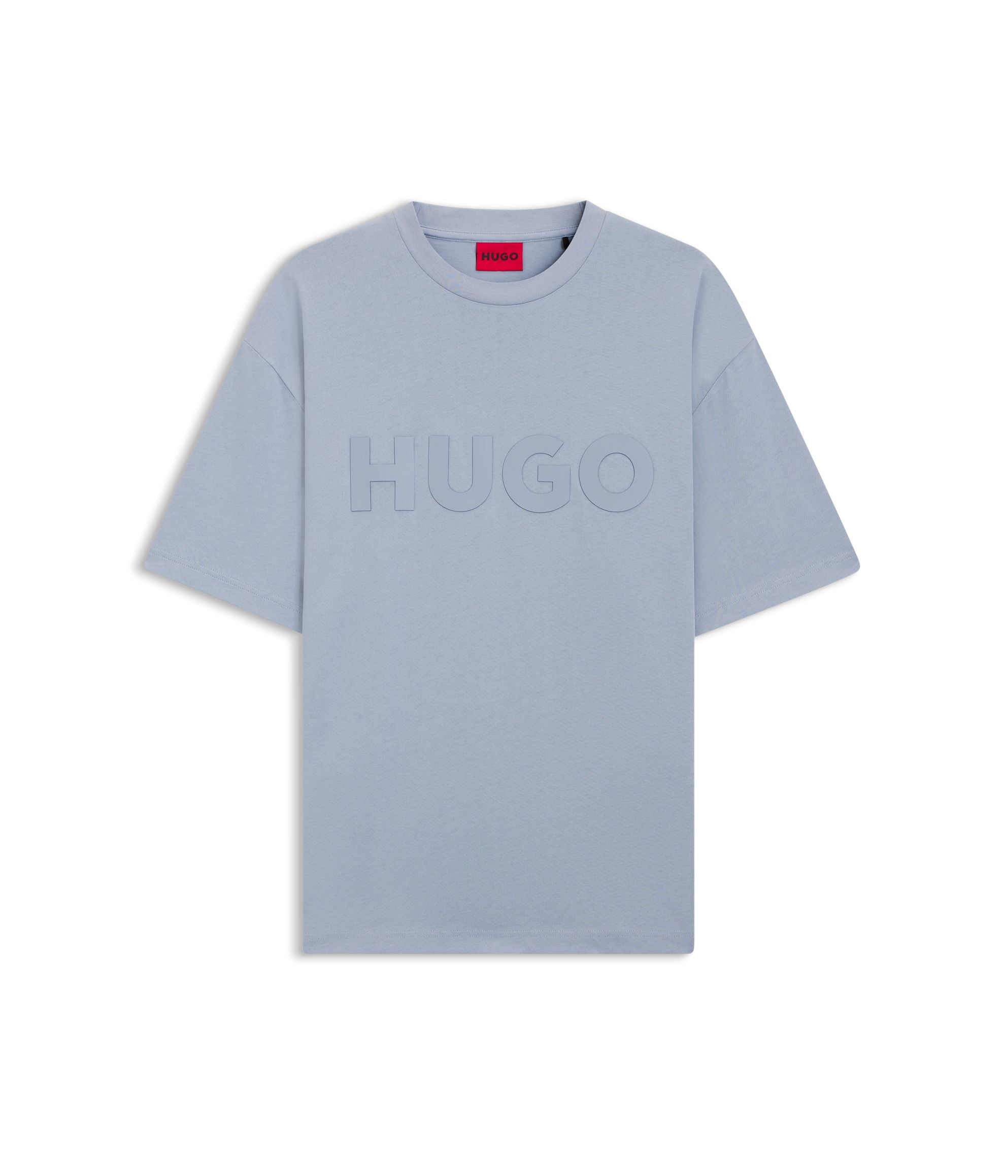 Hugo Cotton Jersey T Shirt With Reflective Logo Purple