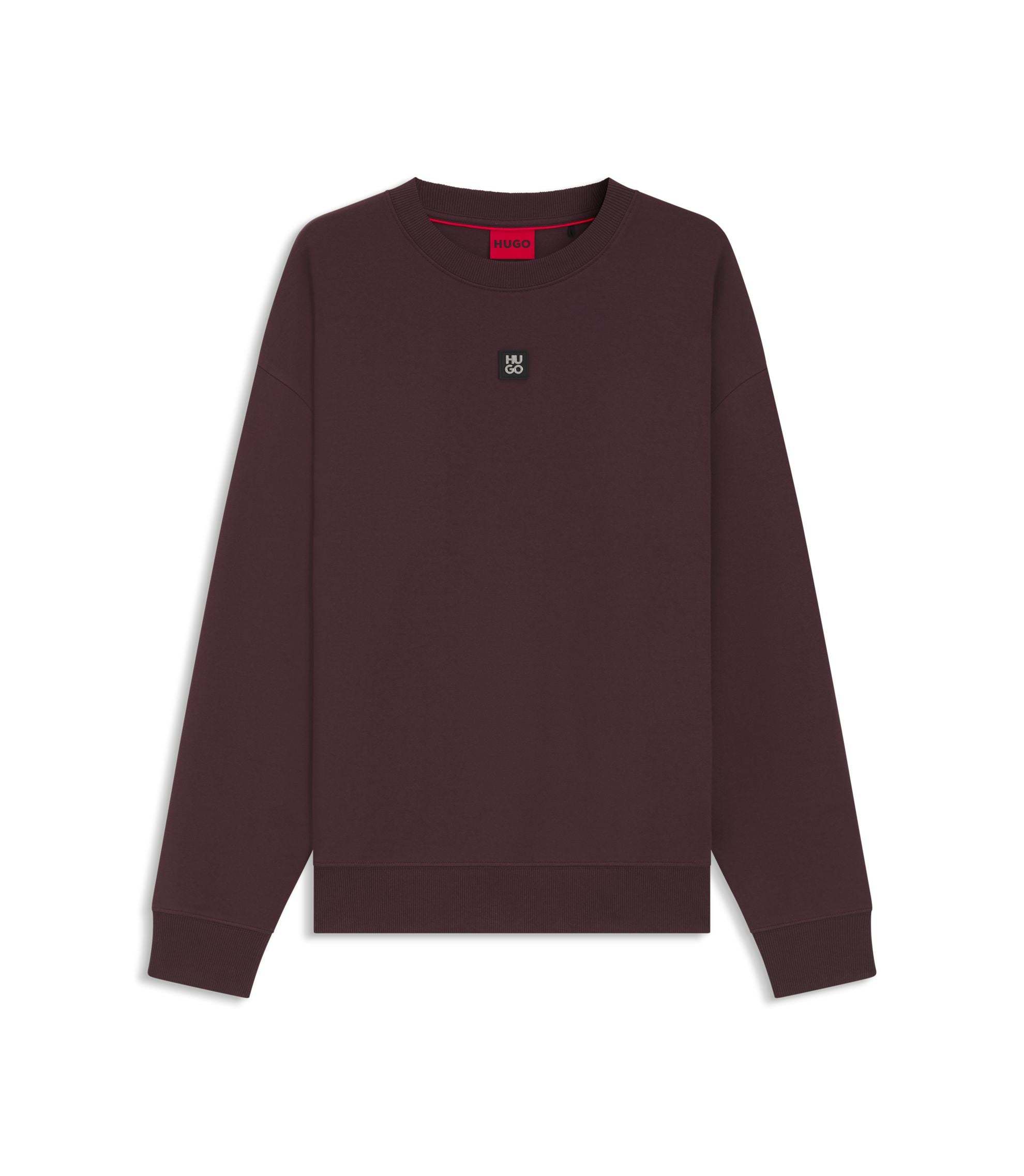 Hugo Stacked Logo Sweatshirt In A Cotton Blend Light Brown