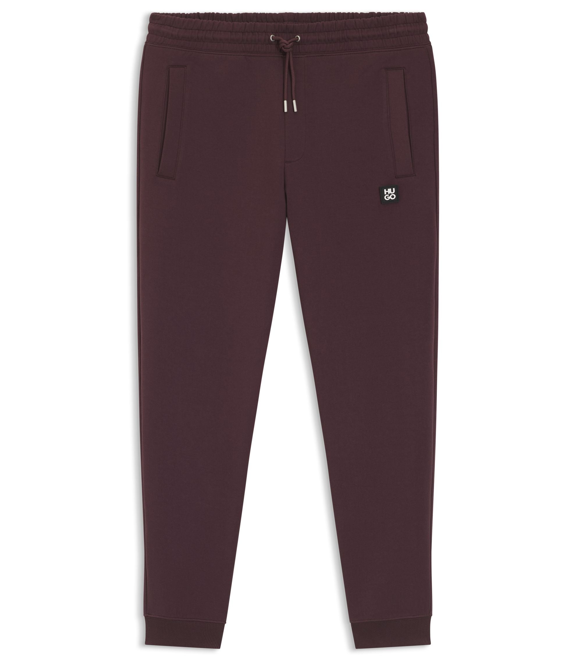 Hugo Stacked Logo Tracksuit Bottoms In A Cotton Blend Light Brown