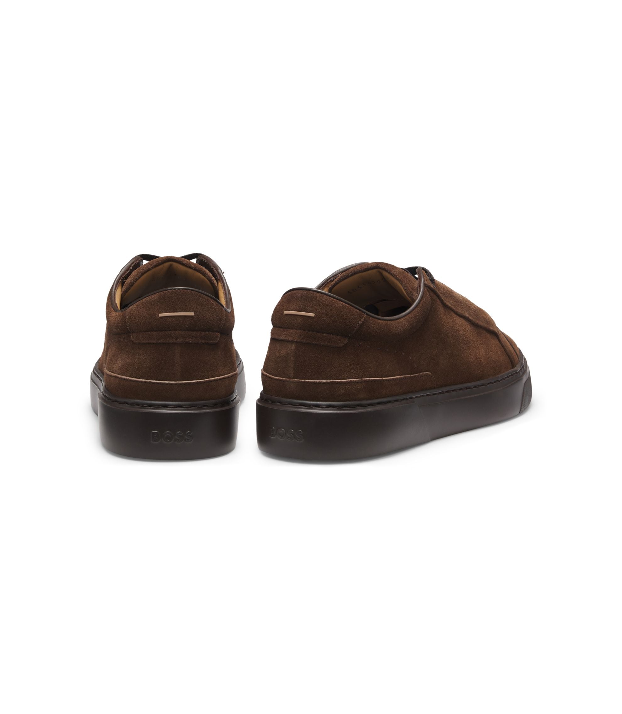 Boss Gary Trainers In Suede Dark Brown Dark Brown