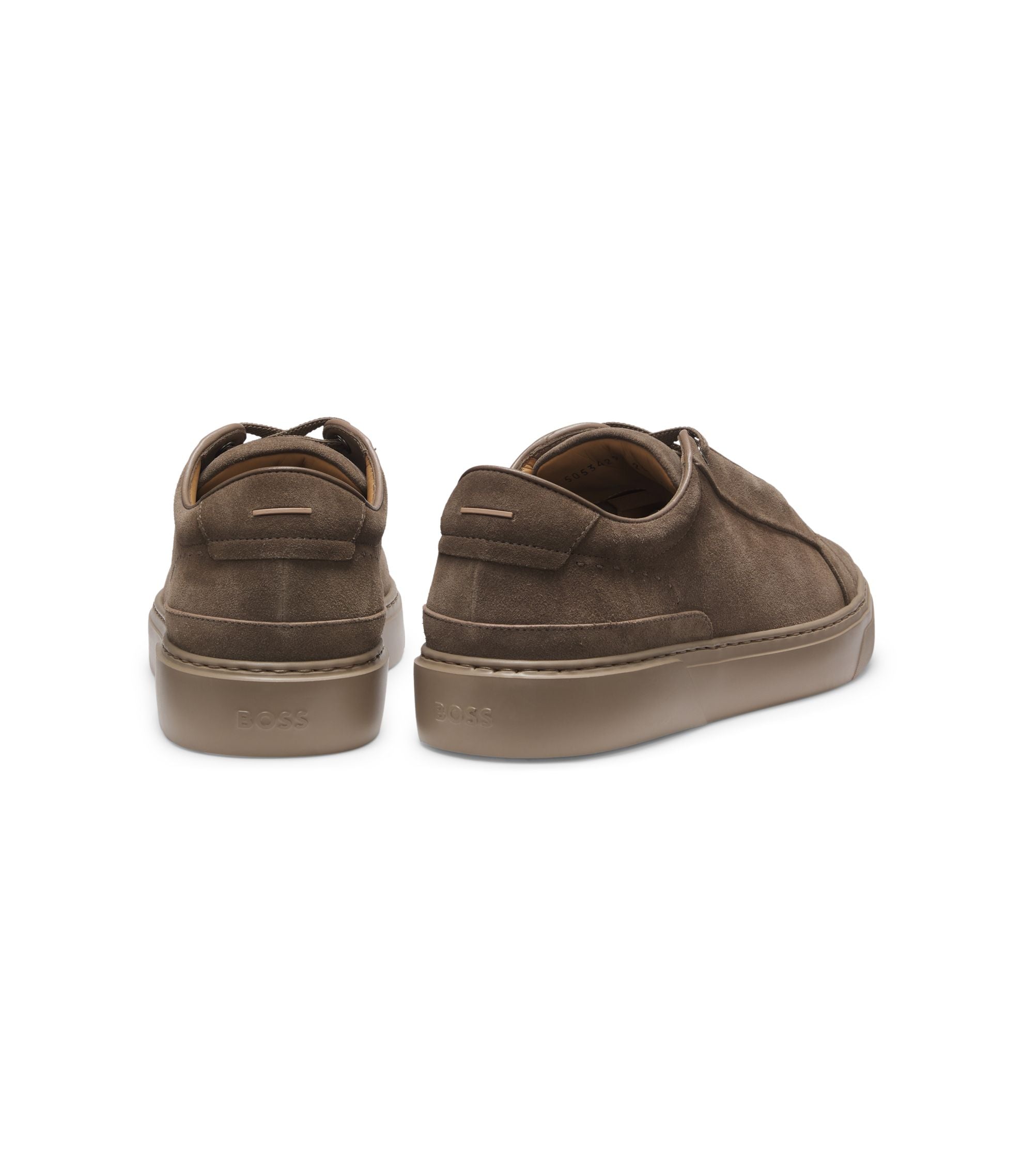 Boss Gary Trainers In Suede Khaki Khaki