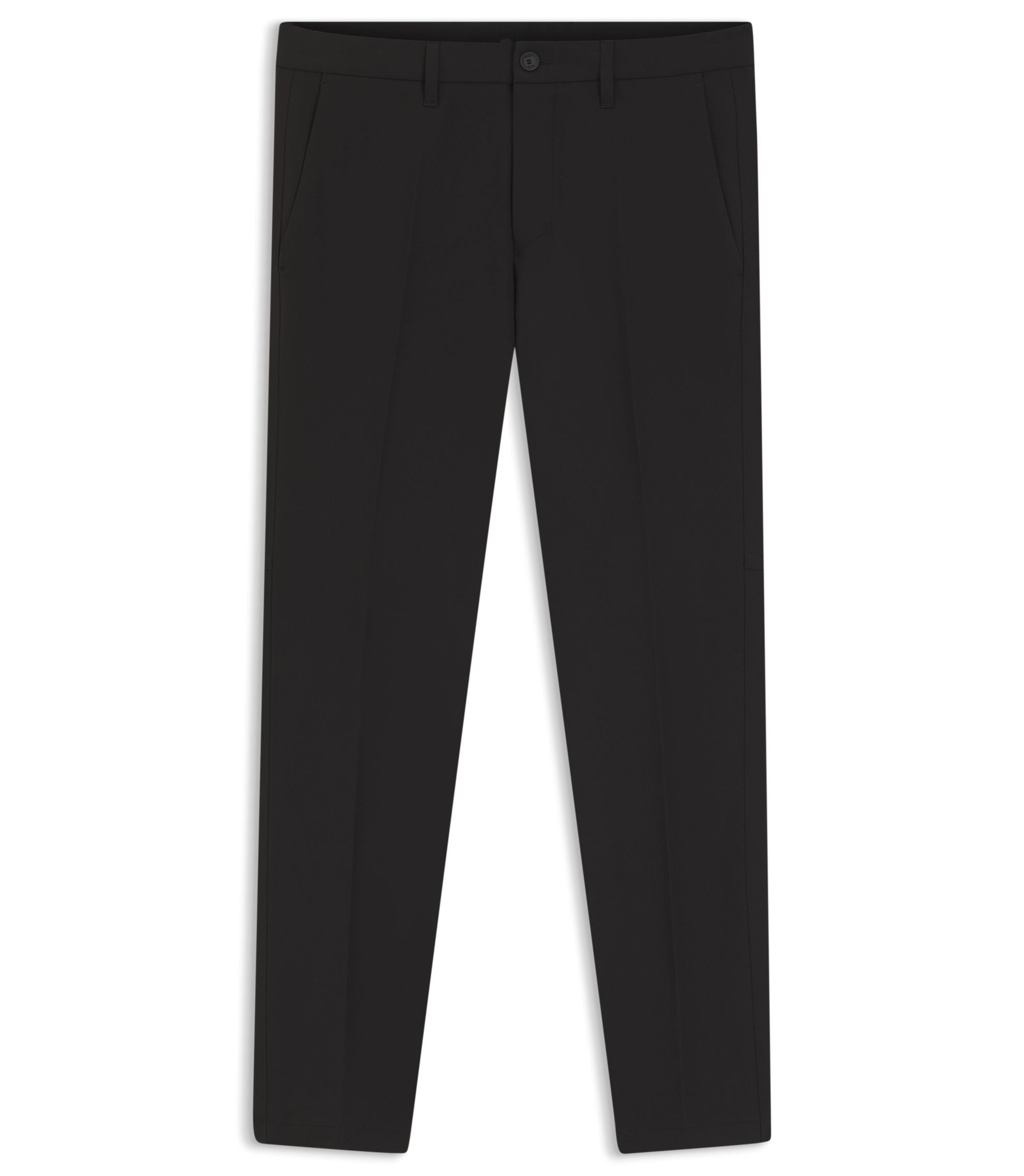Boss Slim Fit Pants In Water Repellent Stretch Fabric Black
