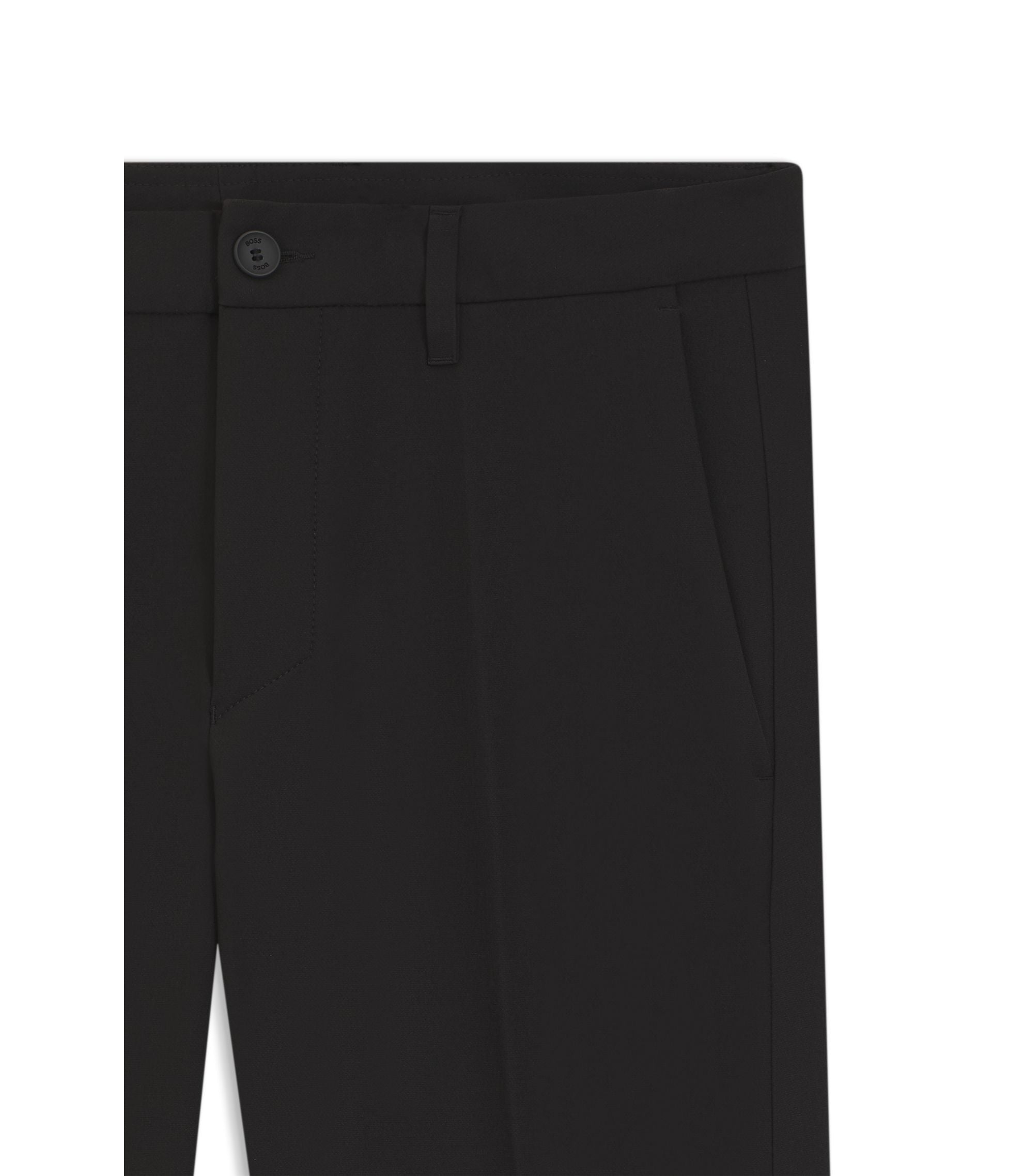Boss Slim Fit Pants In Water Repellent Stretch Fabric Black