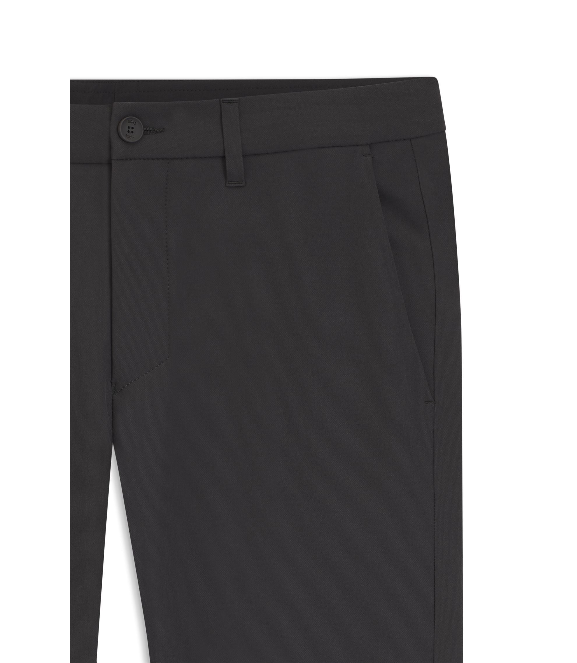 Boss Slim Fit Pants In Water Repellent Stretch Fabric Dark Grey