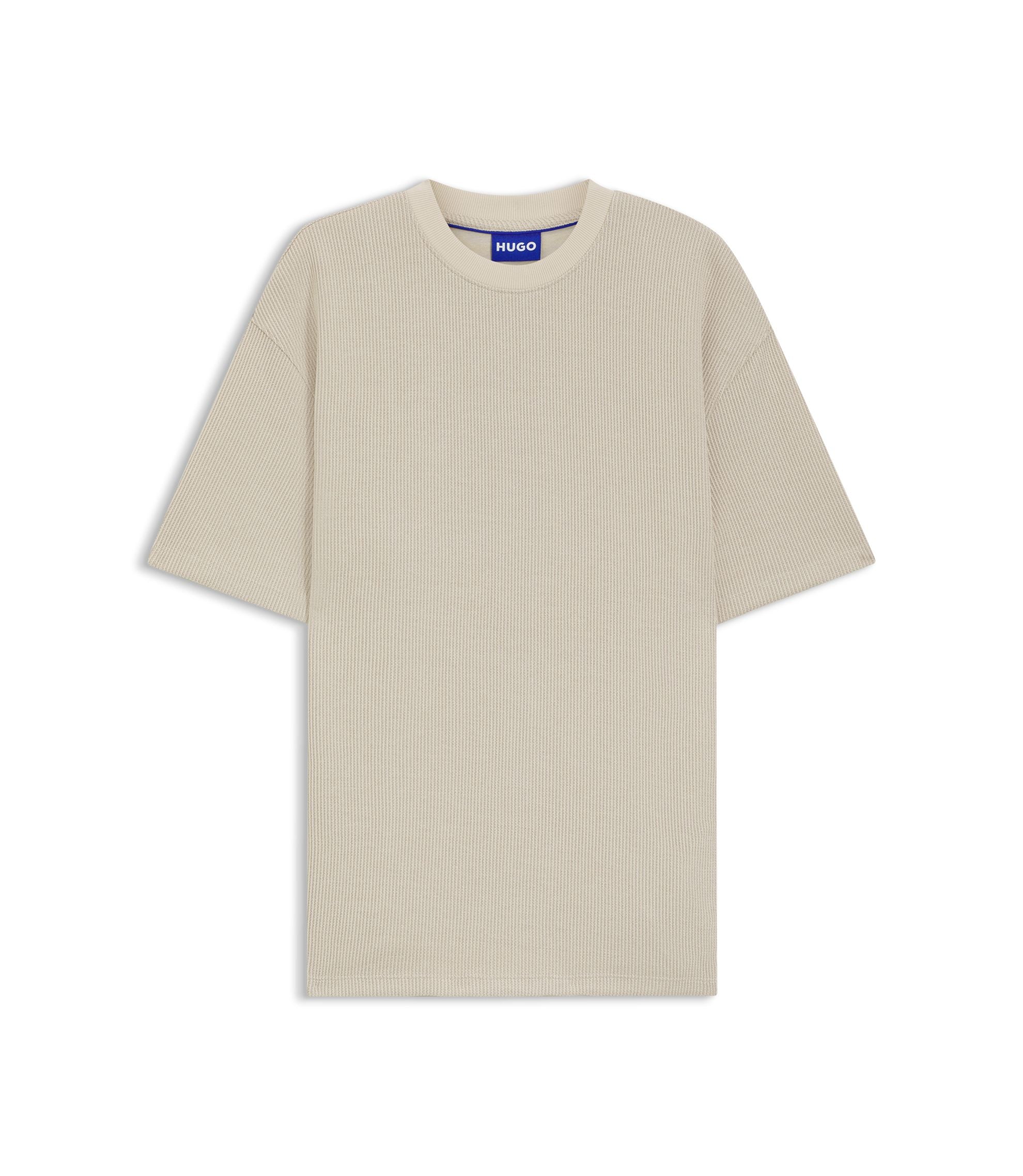 Hugo Waffle Structure T Shirt In A Cotton Blend White