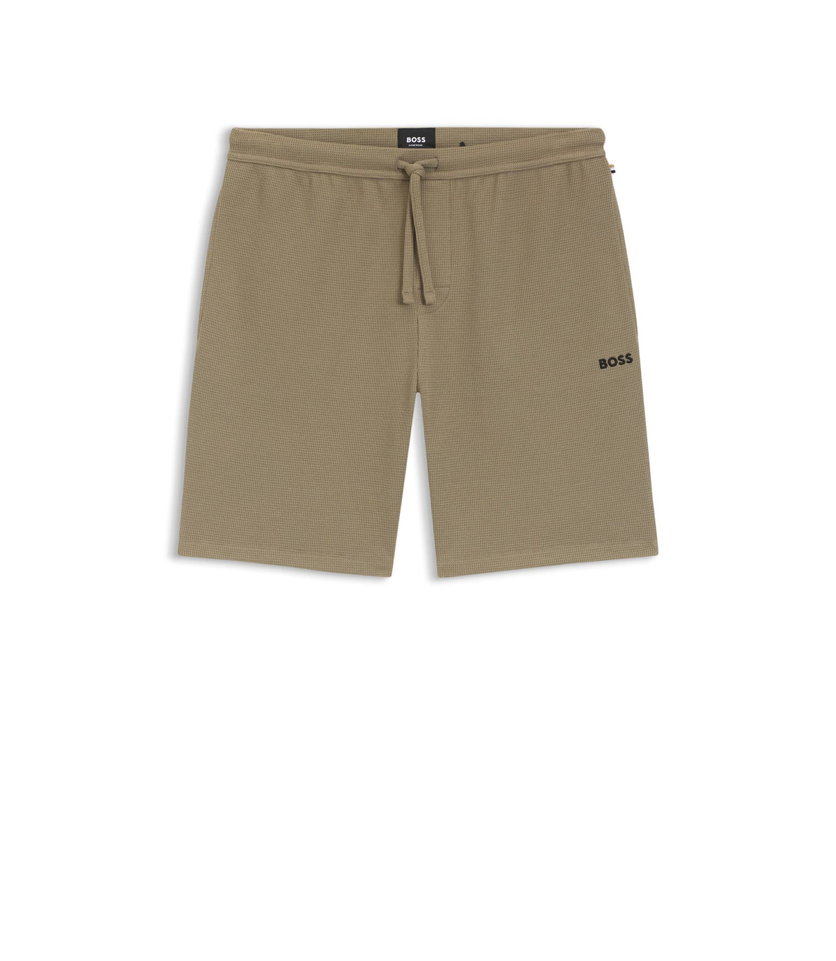 Boss Cotton Blend Pajama Shorts With Embroidered Logo Light Brown