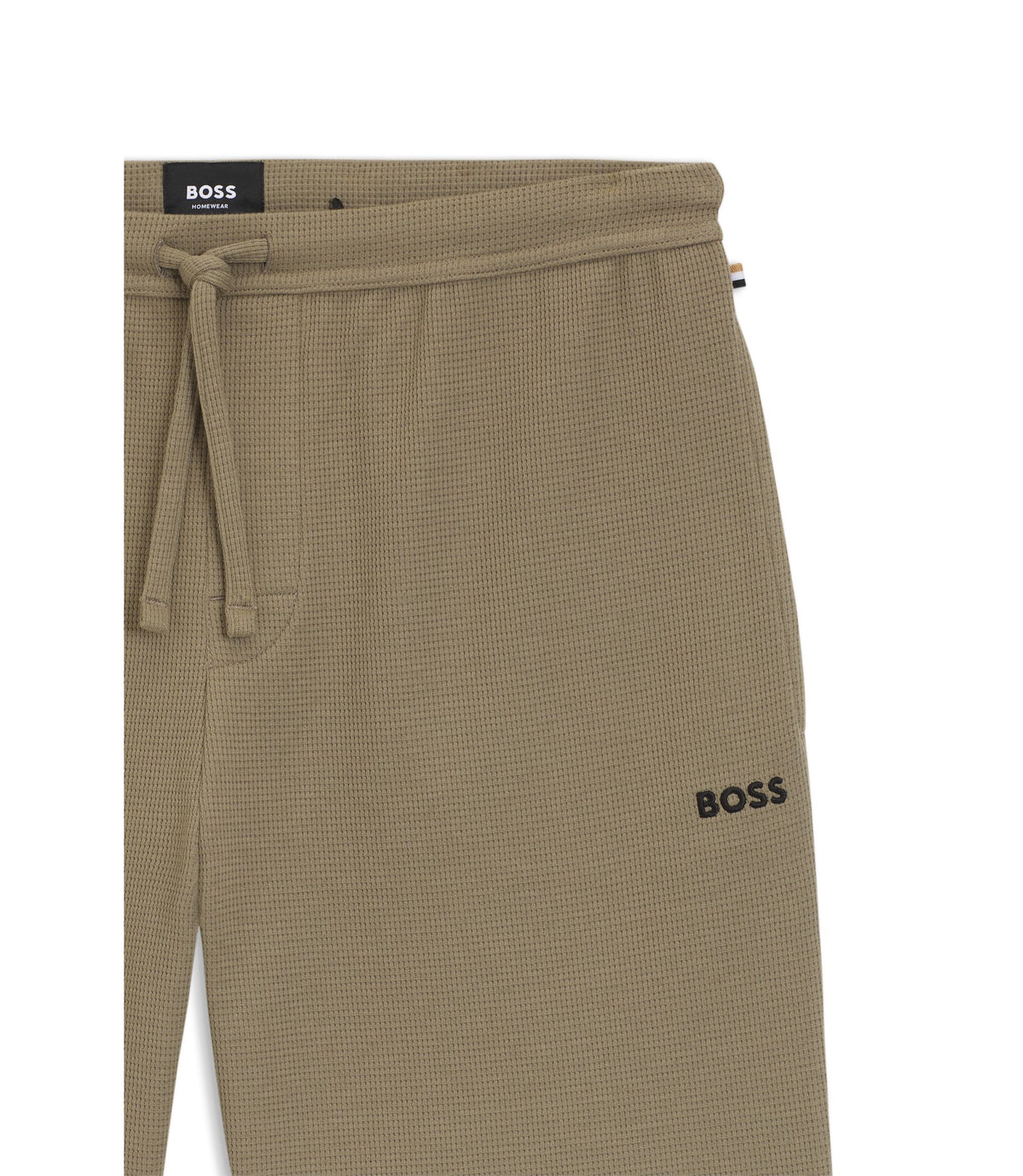 Boss Cotton Blend Pajama Shorts With Embroidered Logo Light Brown