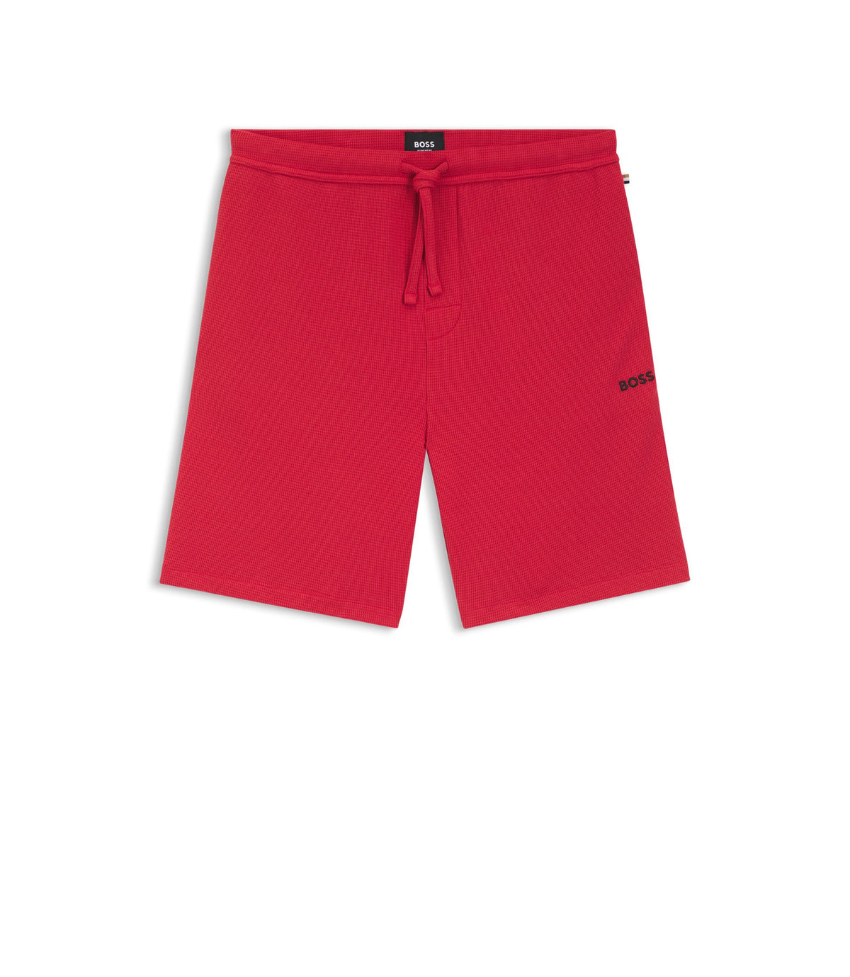 Boss Cotton Blend Pajama Shorts With Embroidered Logo Red