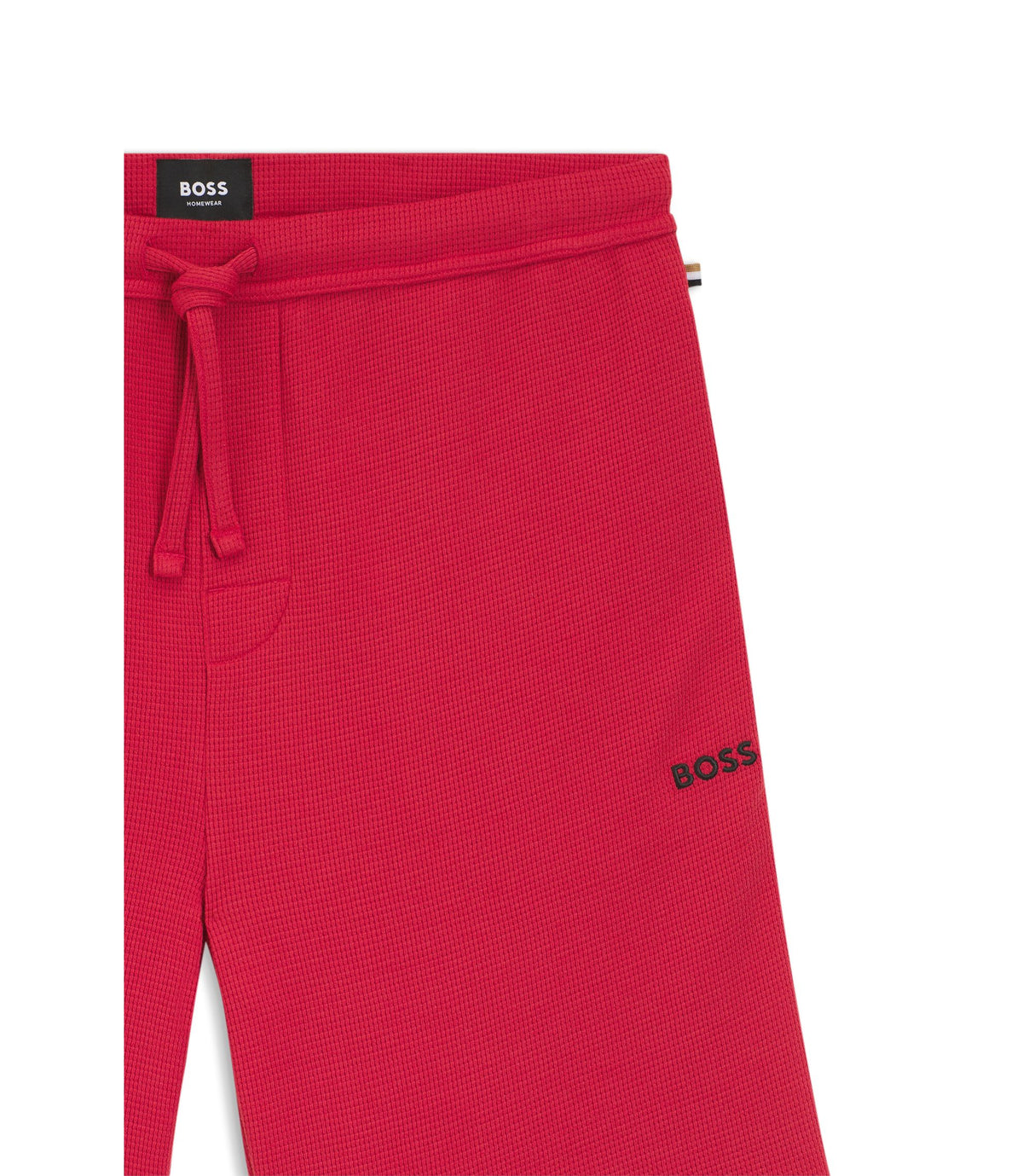 Boss Cotton Blend Pajama Shorts With Embroidered Logo Red