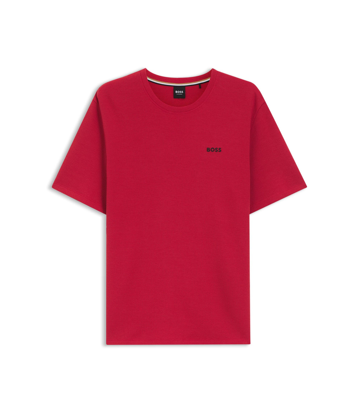 Boss Cotton Blend Pajama T Shirt With Embroidered Logo Red
