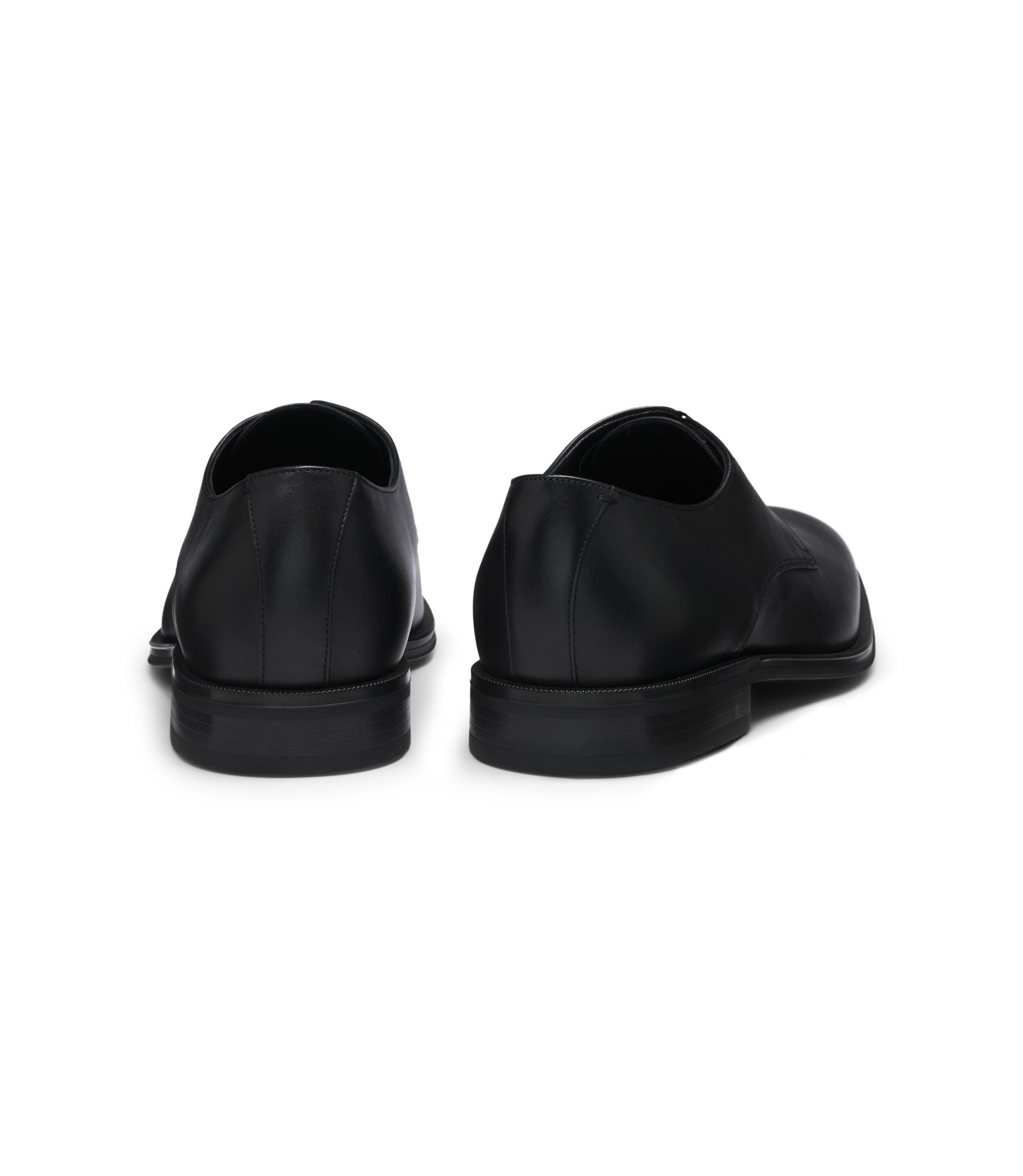 Boss Italian Made Leather Derby Shoes Black Black