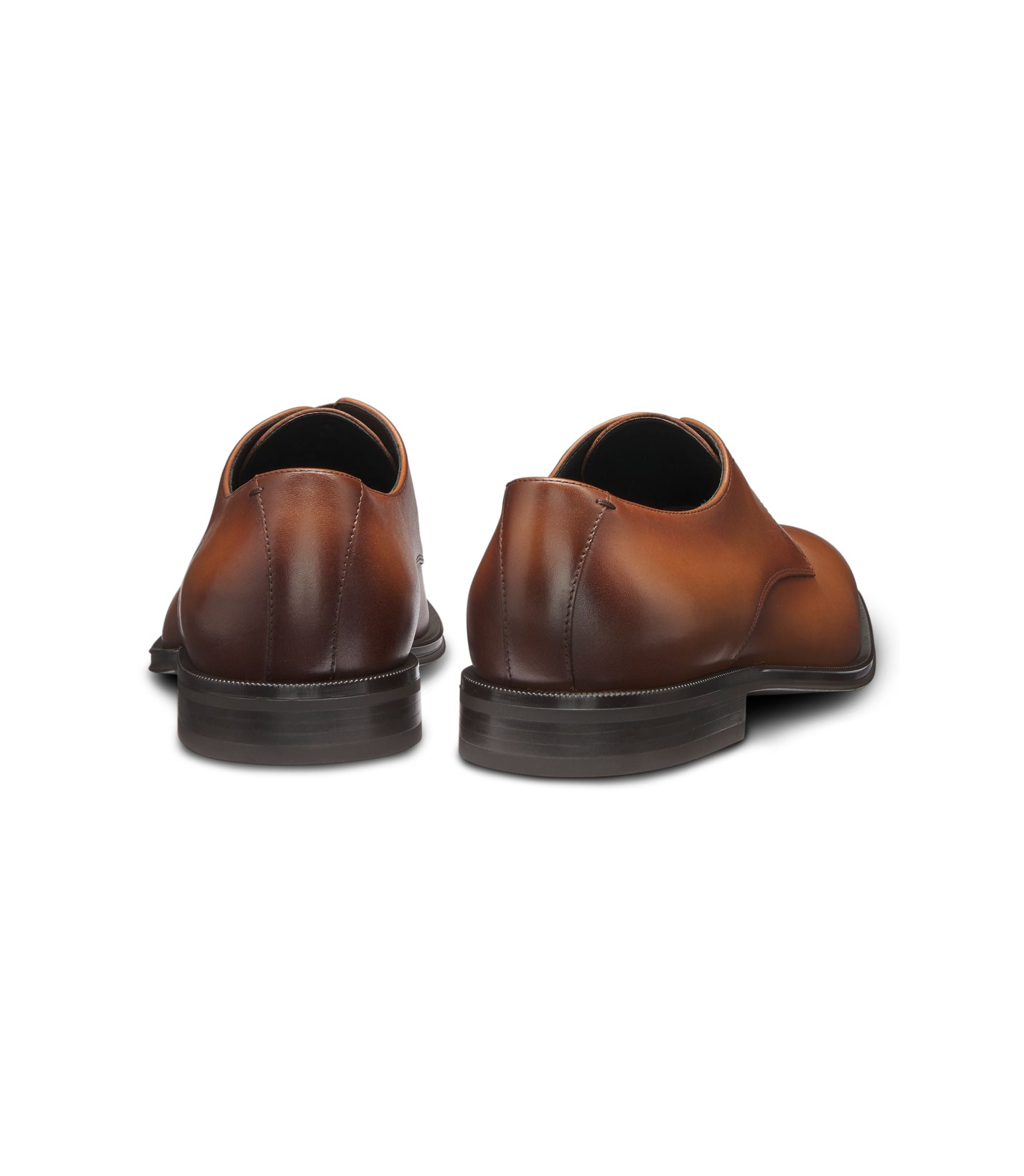 Boss Italian Made Leather Derby Shoes Brown Brown