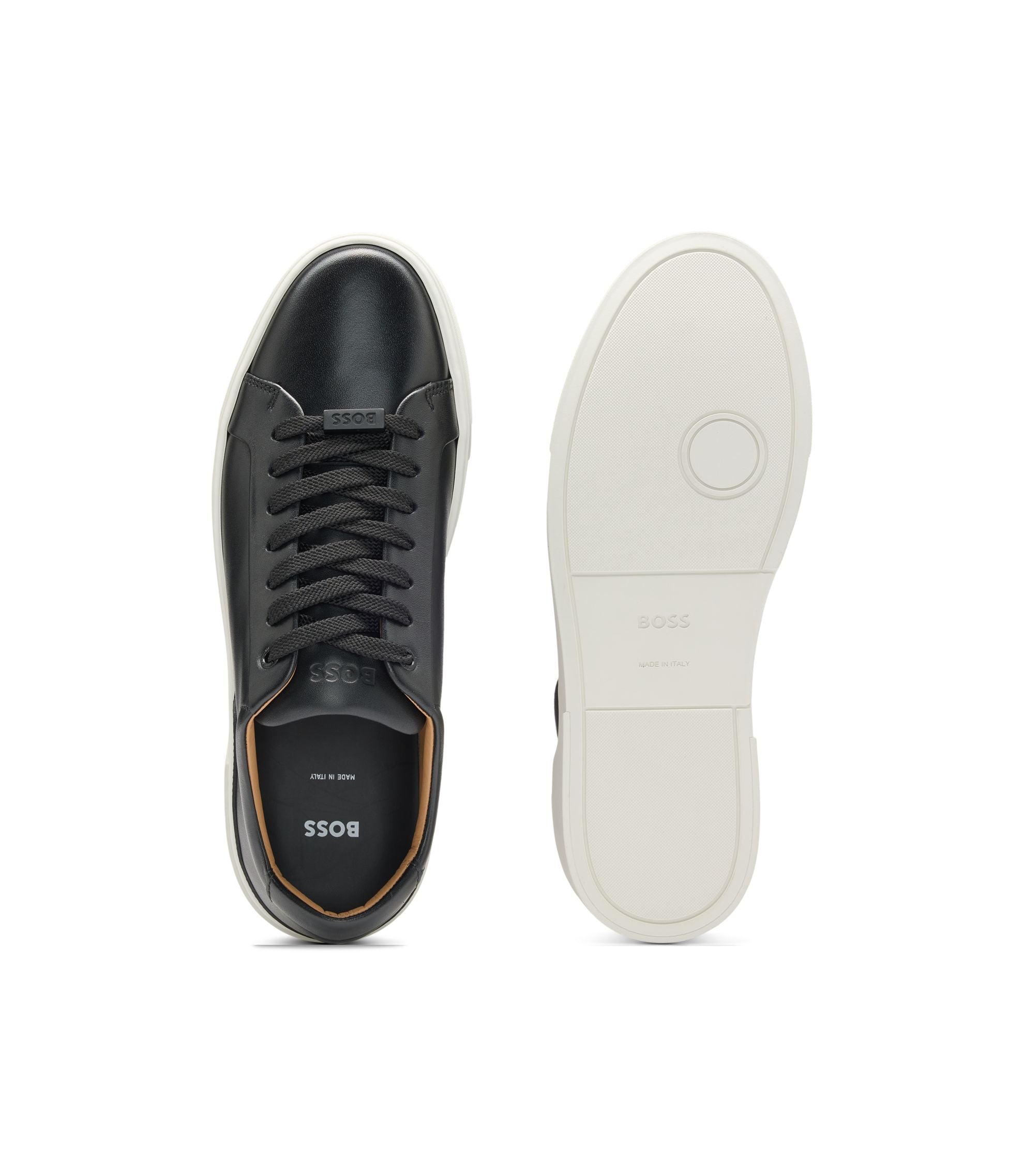 Boss Gary Sneakers With Leather Uppers Black Black