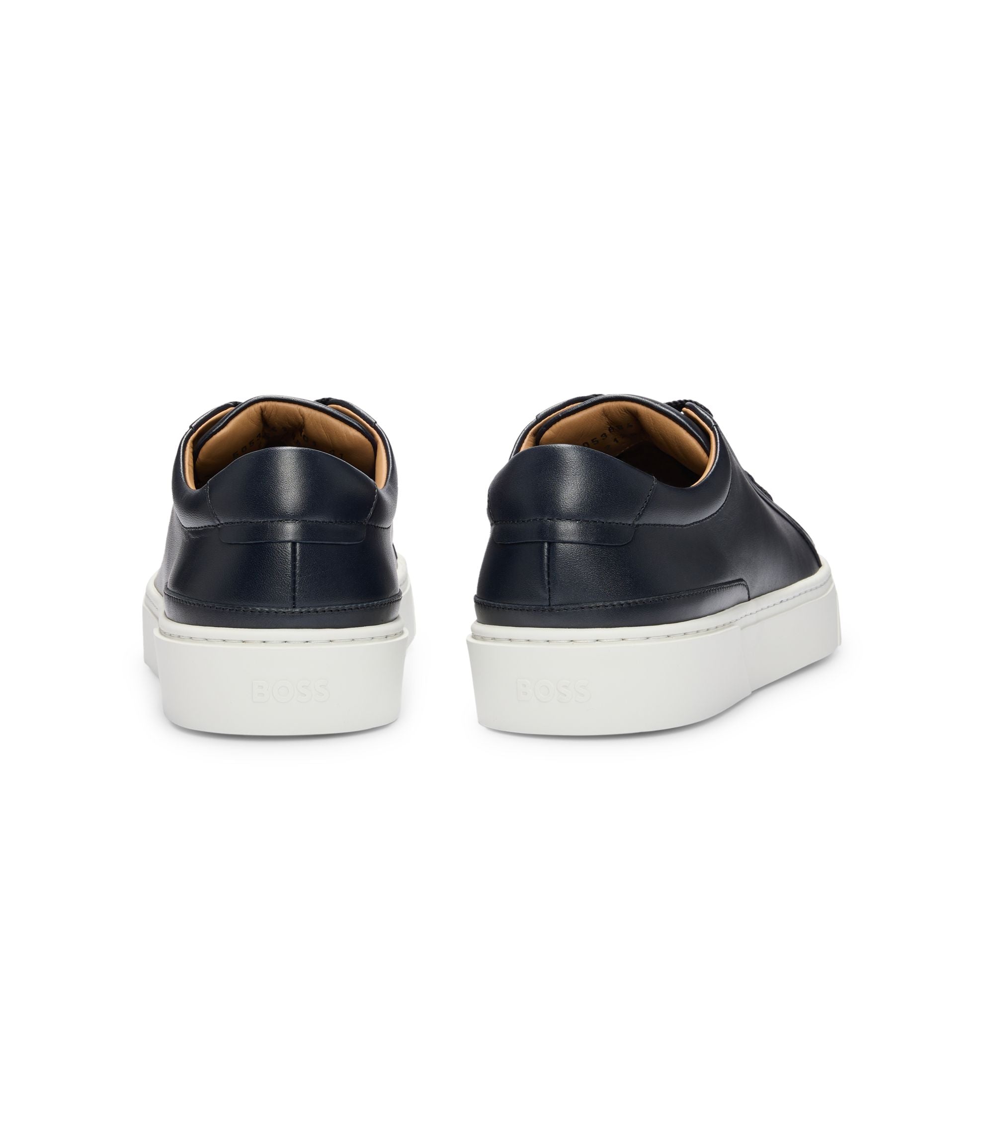Boss Gary Sneakers With Leather Uppers Dark Blue Dark Blue