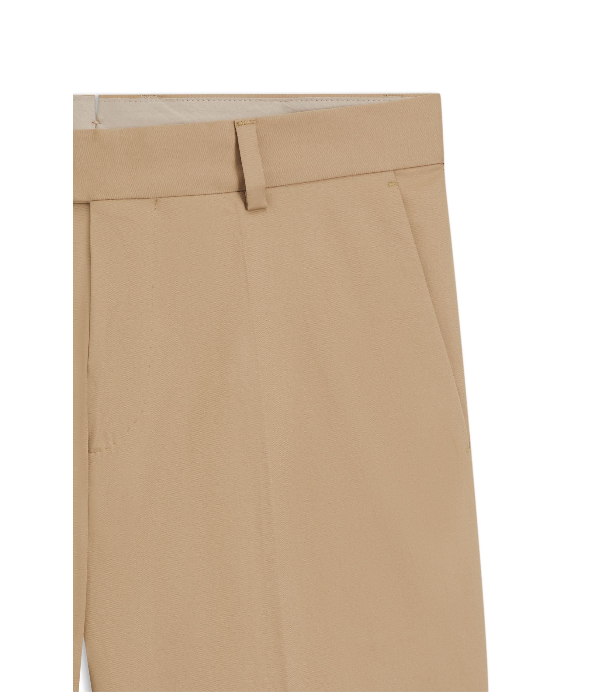 Boss Tapered Fit Shorts In Cotton Silk And Stretch Beige