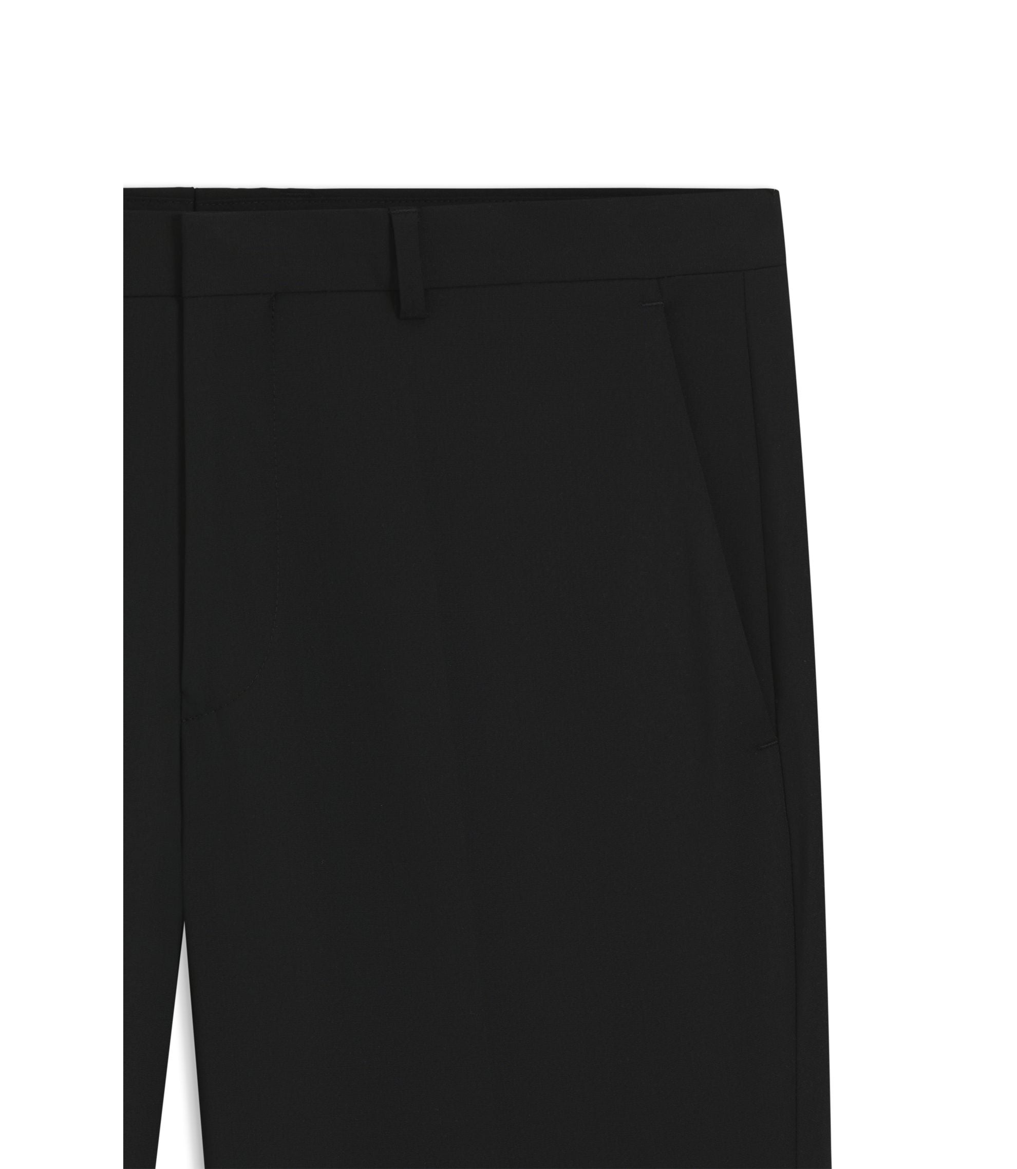 Hugo Extra Slim Fit Trousers In A Wool Blend Black