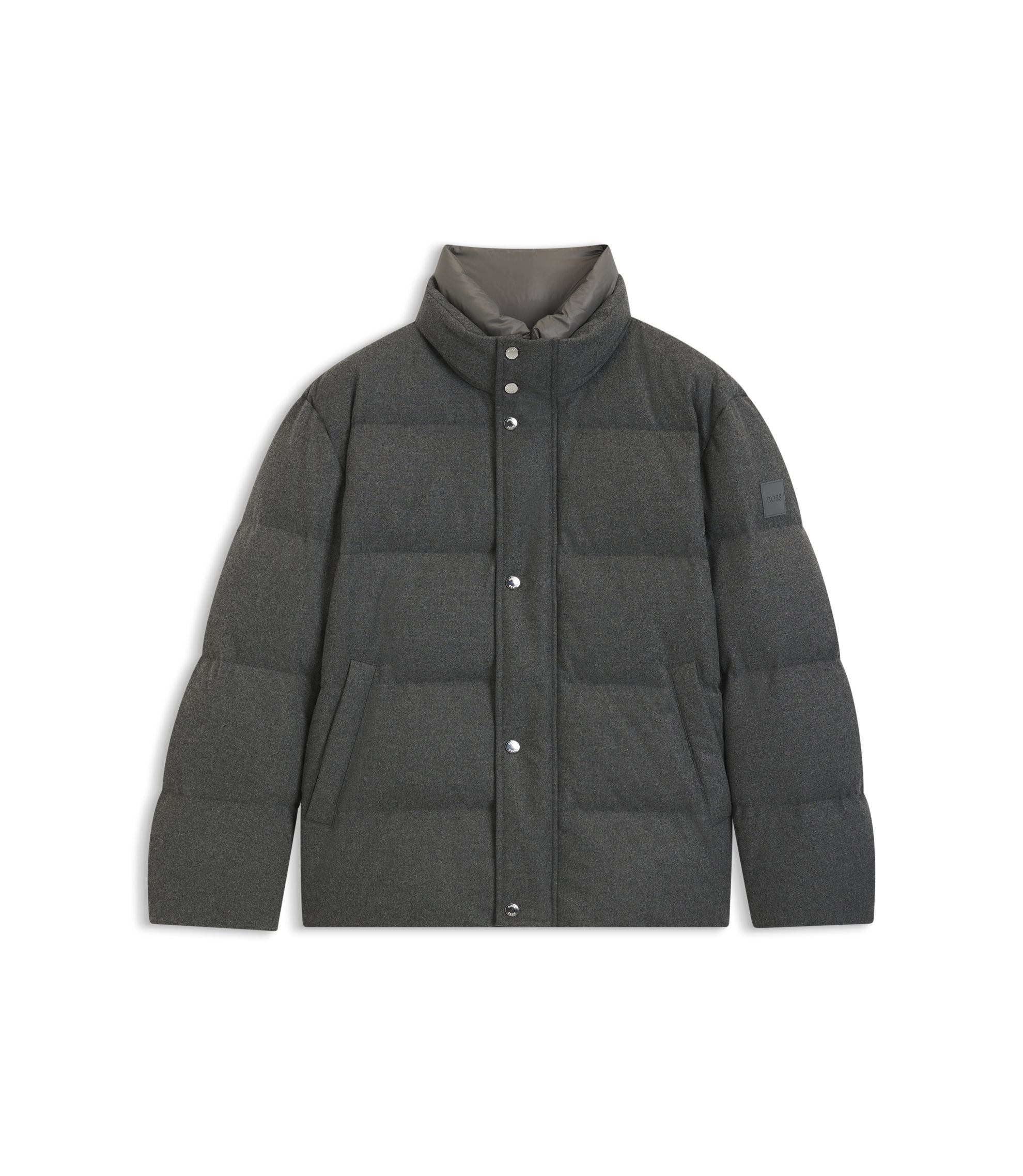Boss Down Filled Jacket In Flannel Grey