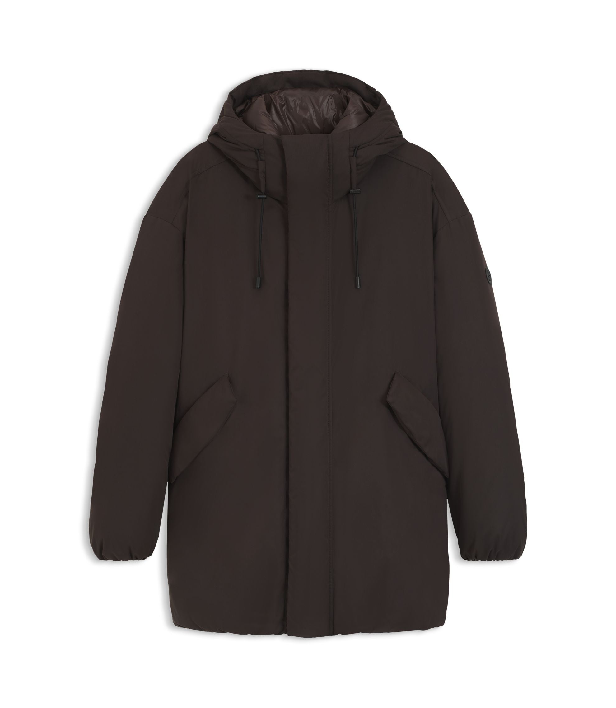 Boss Peached Microfibre Jacket With Water Repellent Finish Dark Brown