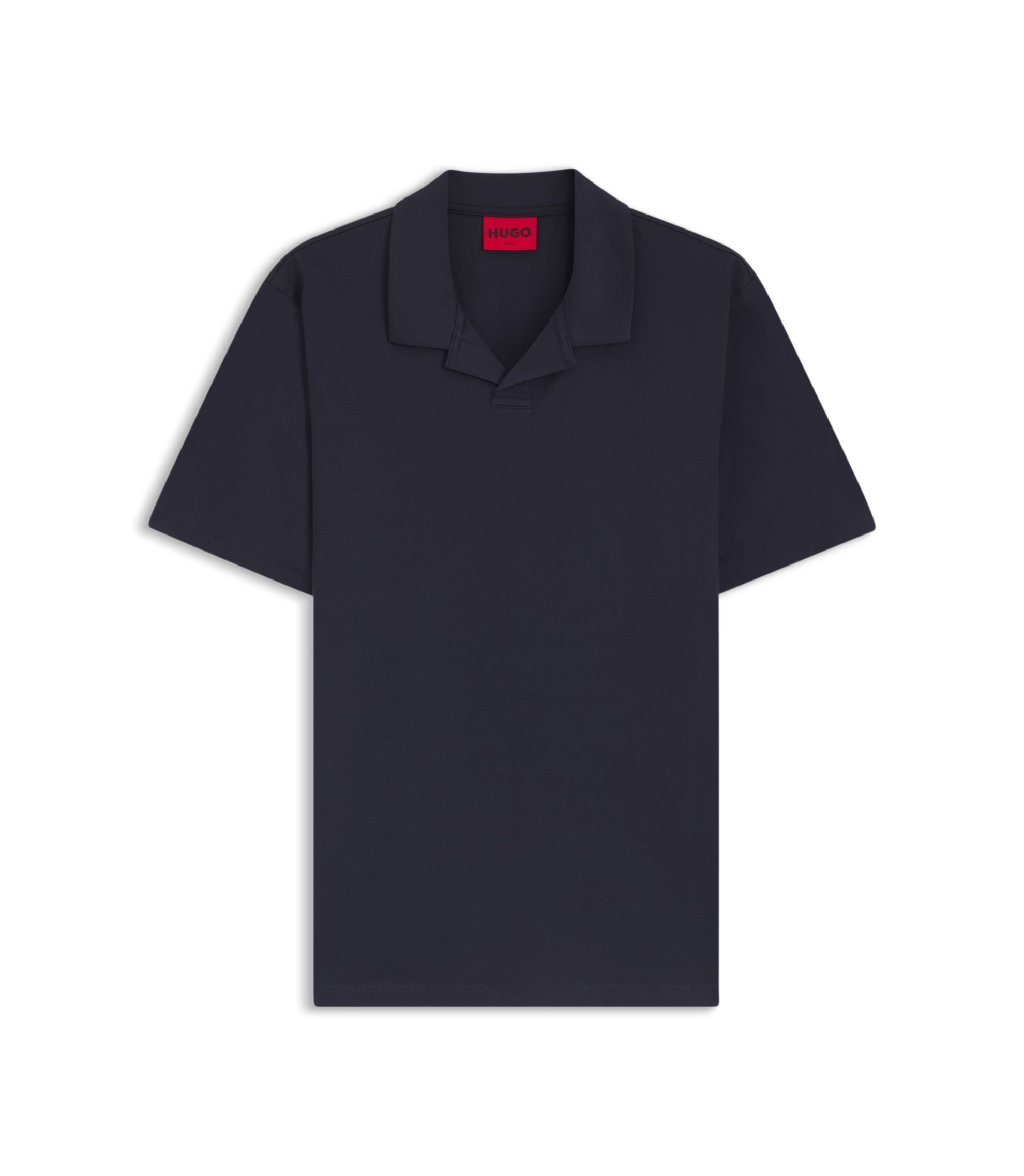 Hugo Johnny Collar Slim Fit Polo Shirt In Stretch Cotton Dark Blue