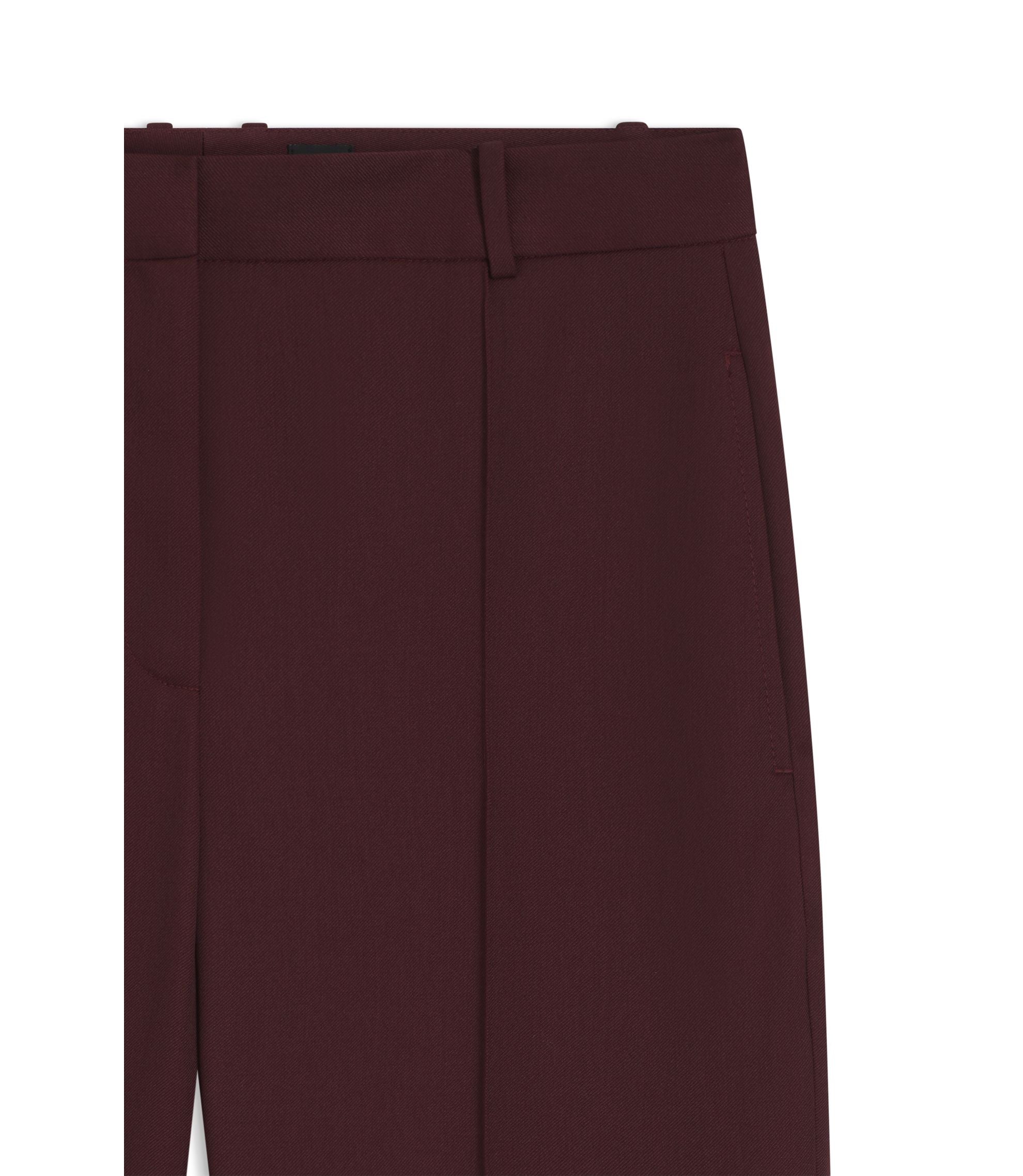 Boss Regular Fit Trousers In Virgin Wool Twill Dark Purple Women's