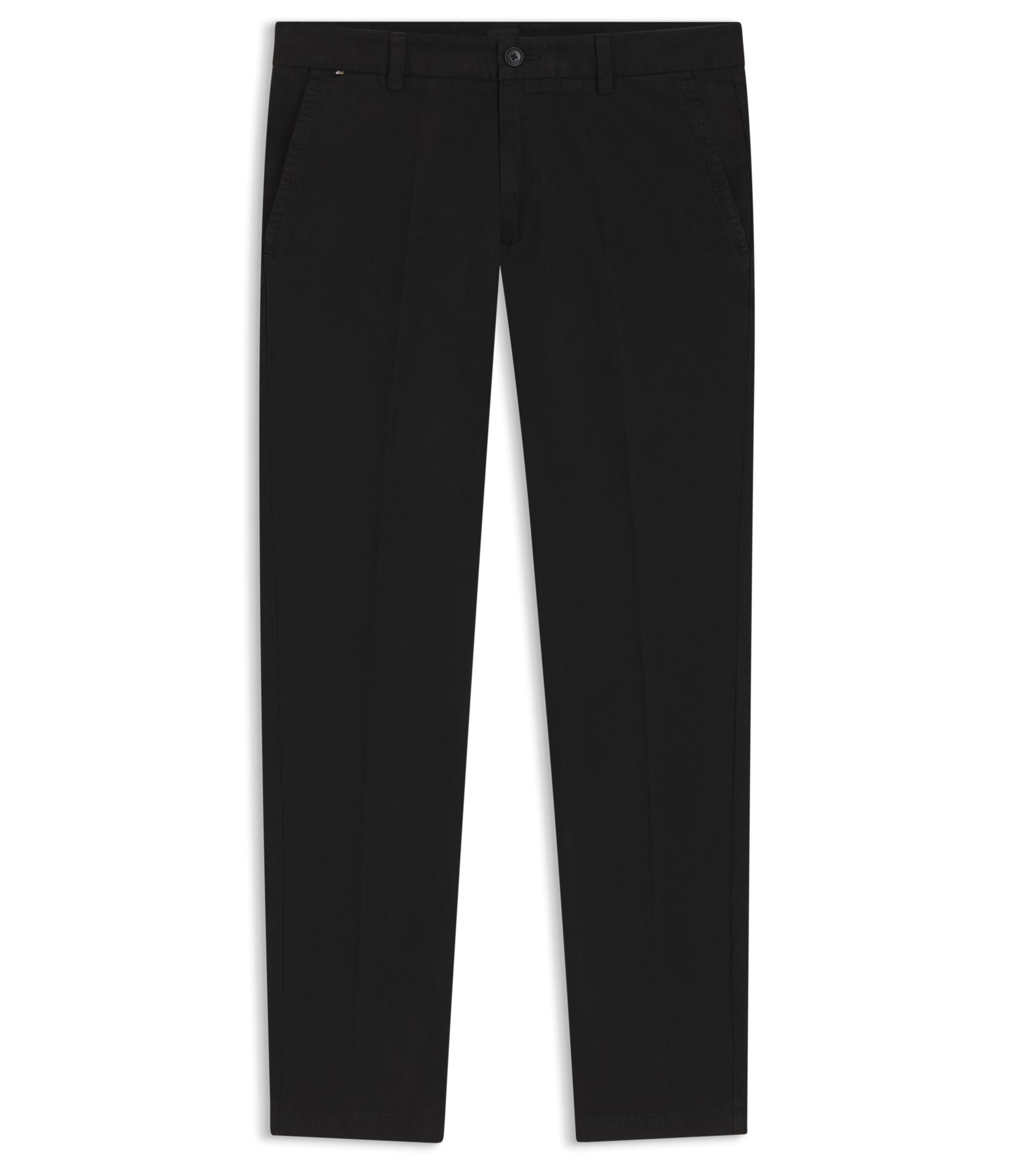 Boss Slim Fit Trousers In Stretch Cotton Gabardine Black