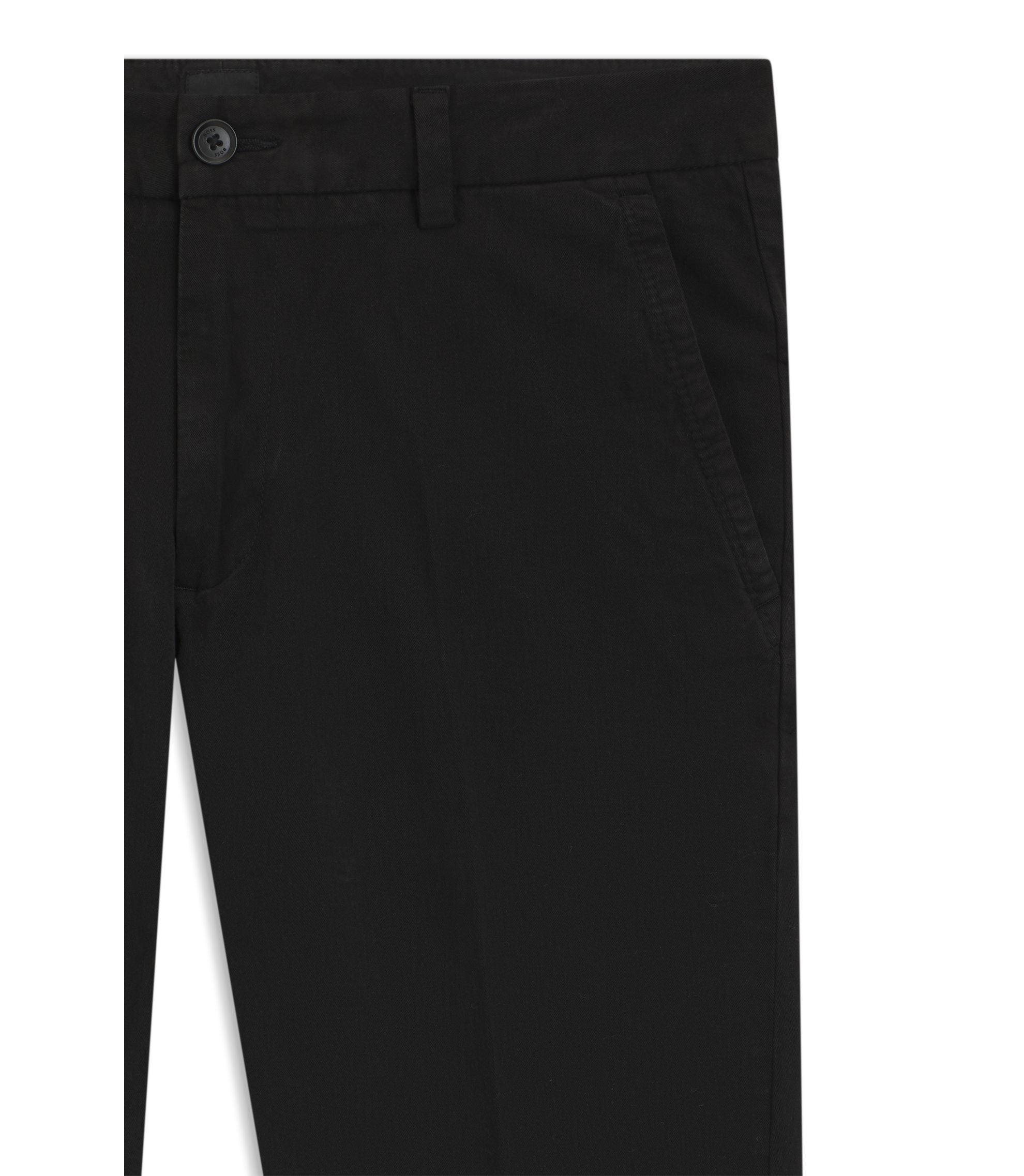 Boss Slim Fit Trousers In Stretch Cotton Gabardine Black