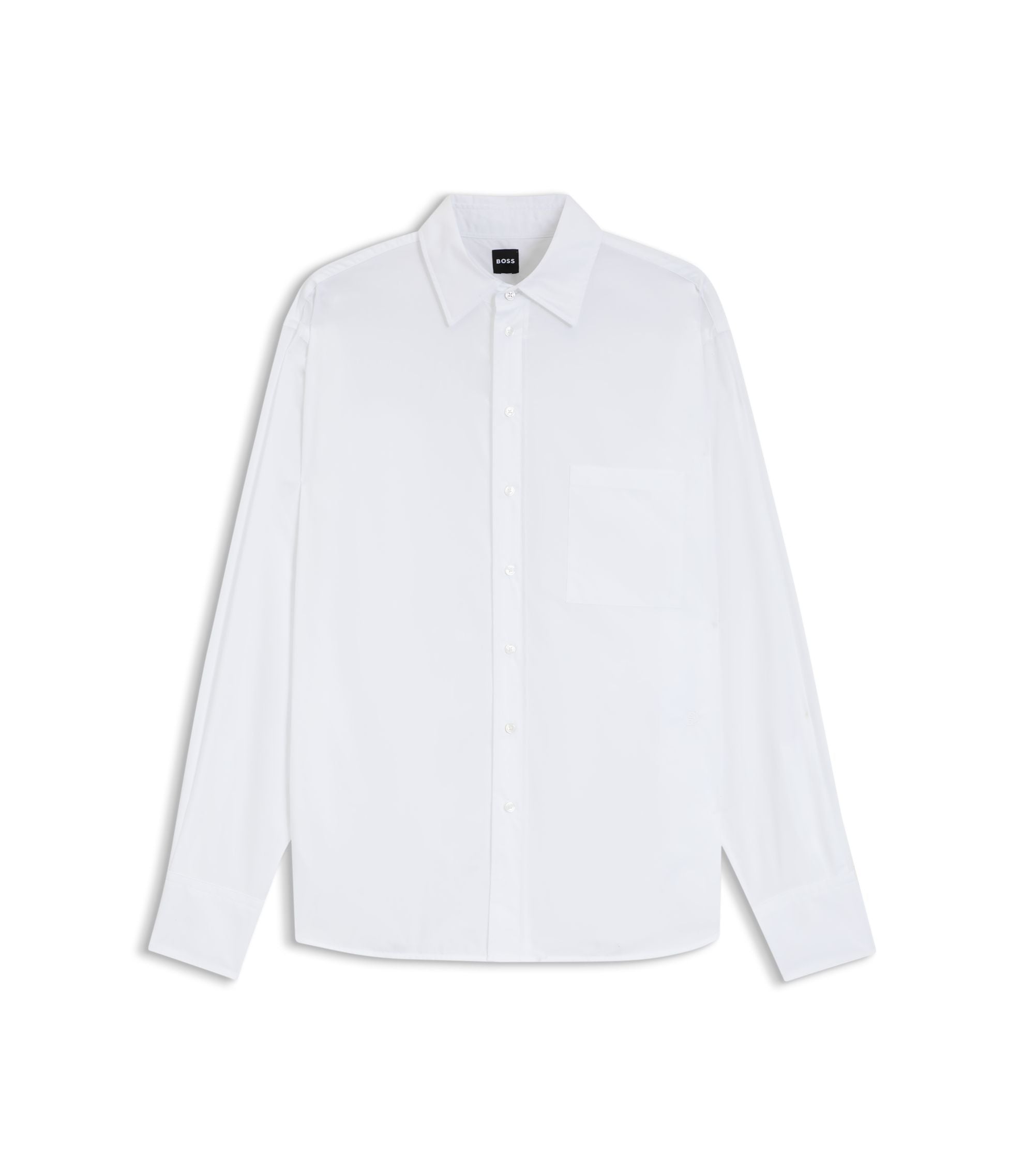Boss Oversized Fit Blouse In Cotton White Women's