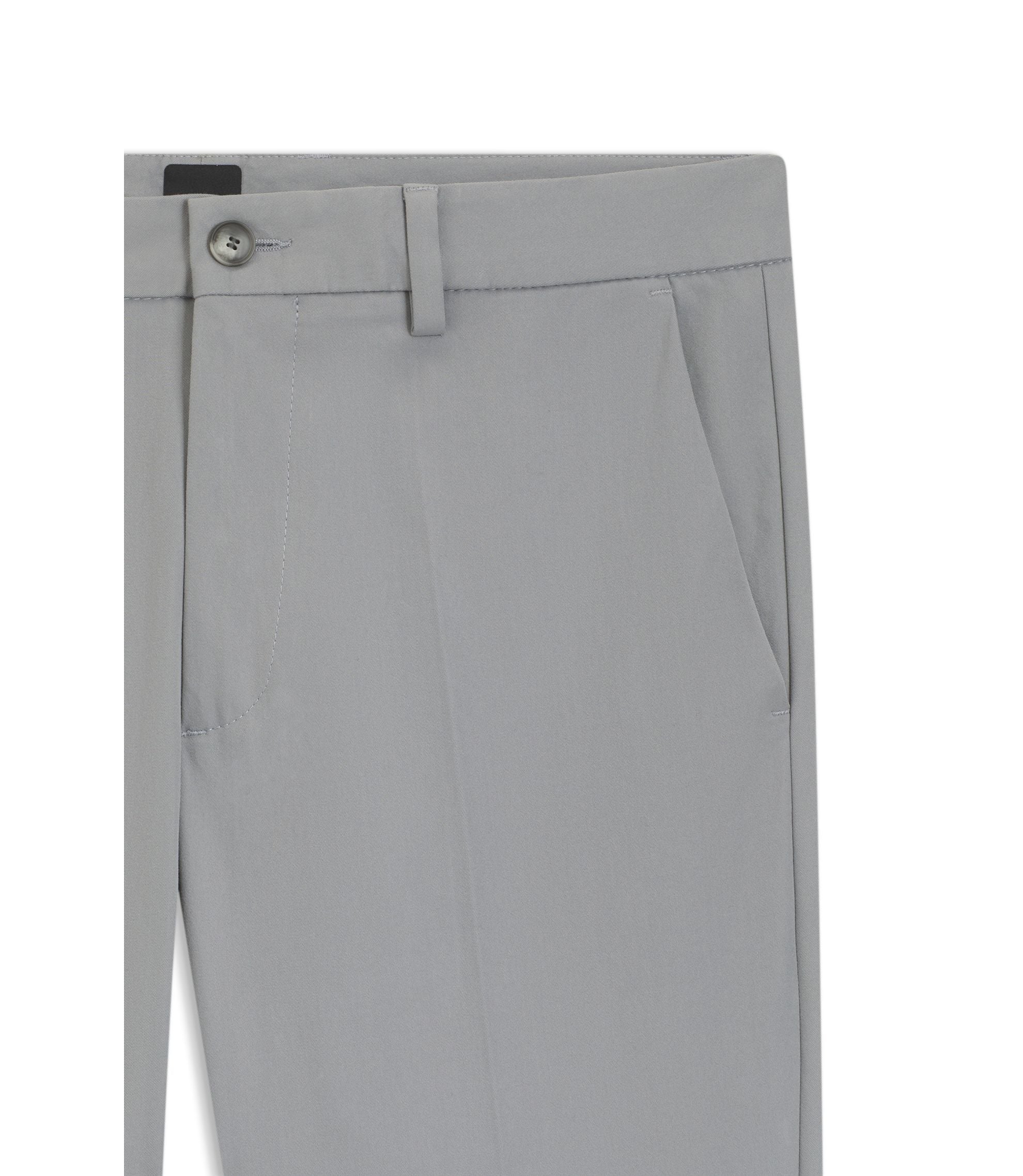 Boss Slim Fit Pants In A Stretch Cotton Blend Silver