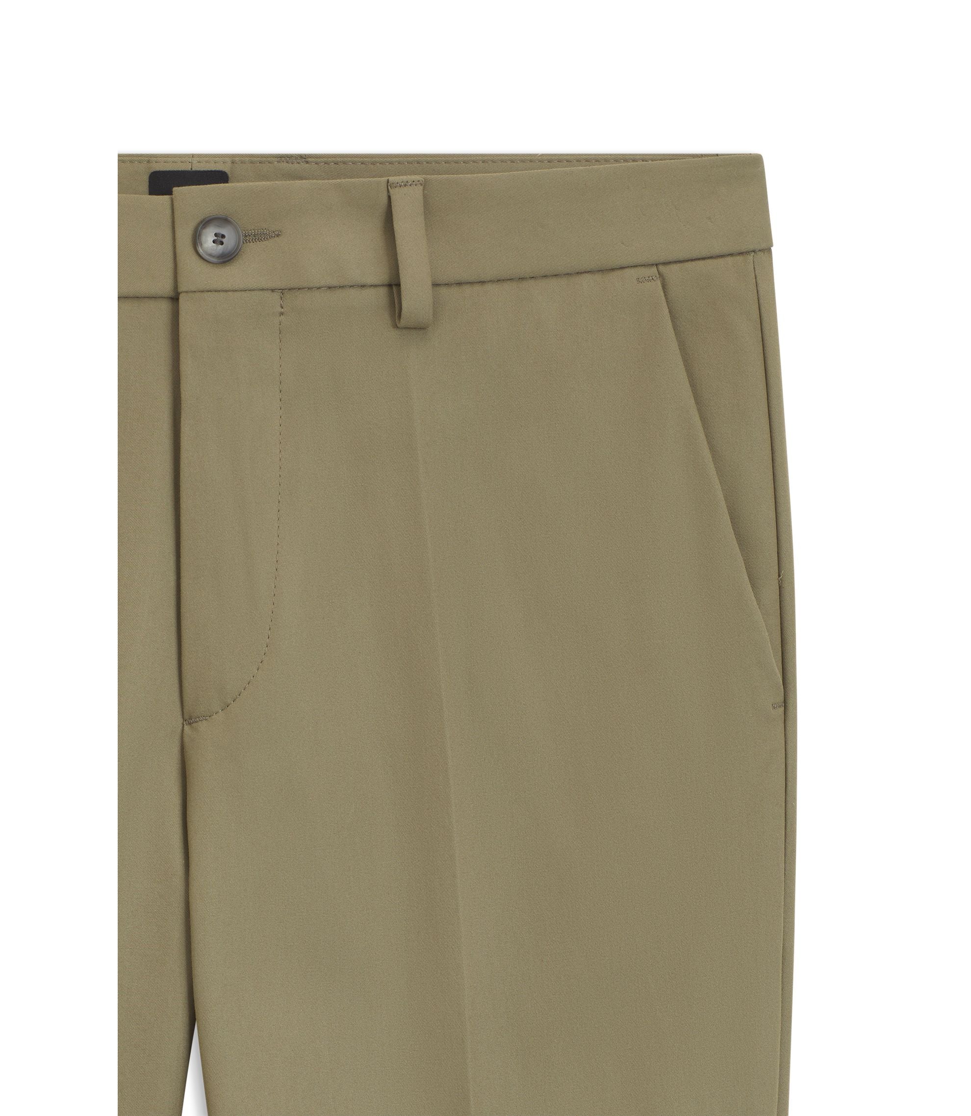 Boss Slim Fit Pants In A Stretch Cotton Blend Light Green