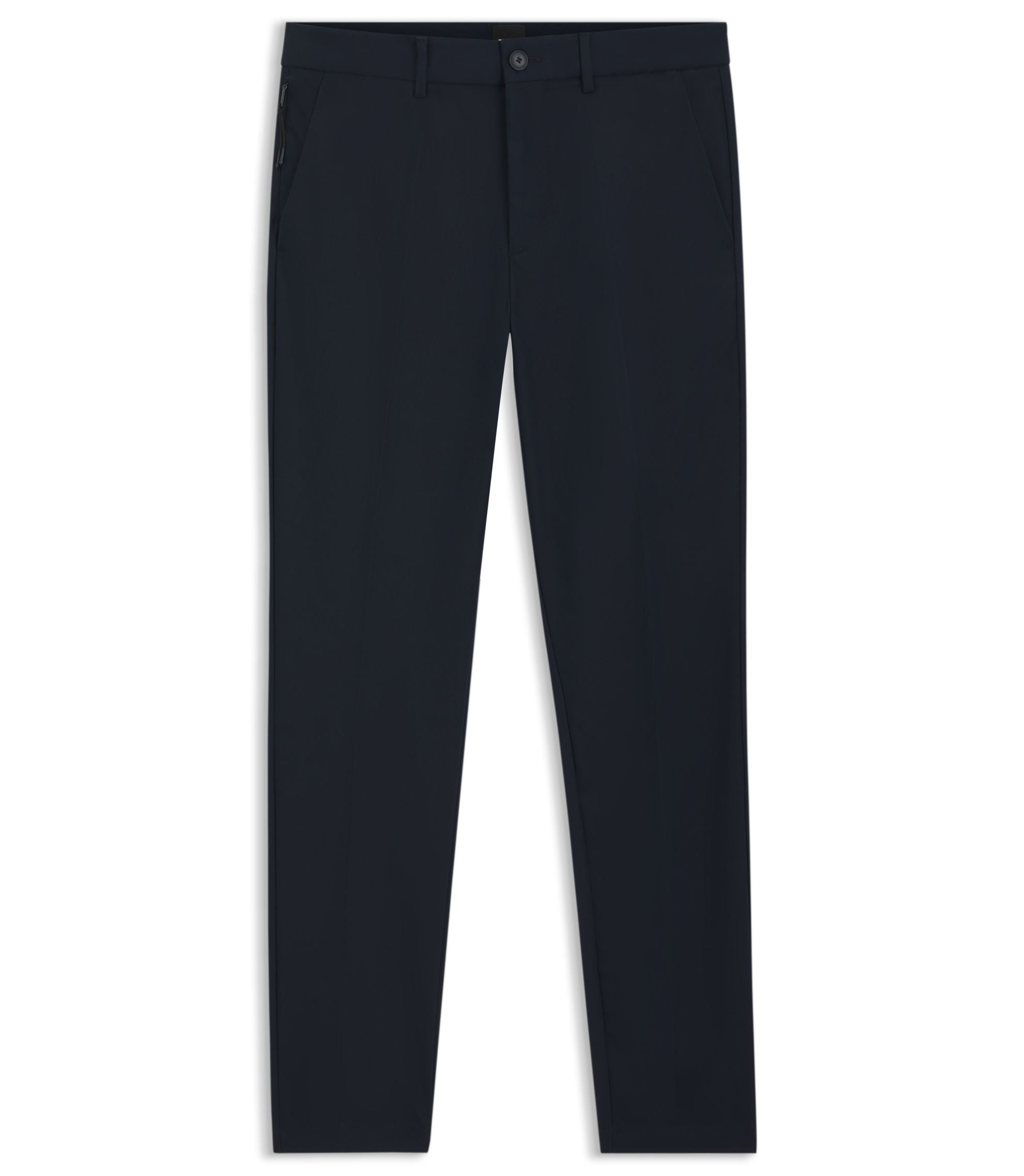 Boss Slim Fit Pants In A Stretch Cotton Blend Dark Blue