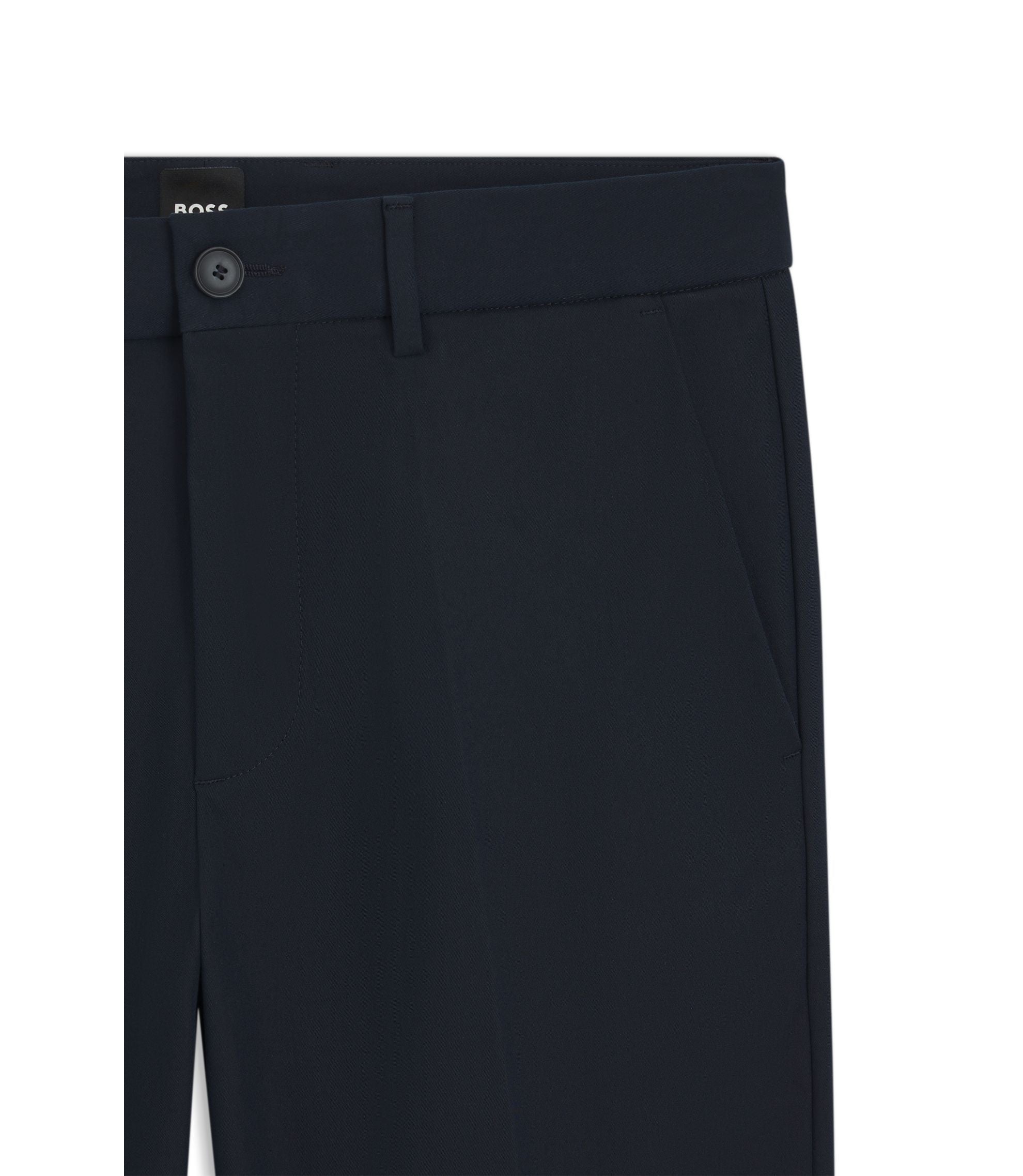 Boss Slim Fit Pants In A Stretch Cotton Blend Dark Blue