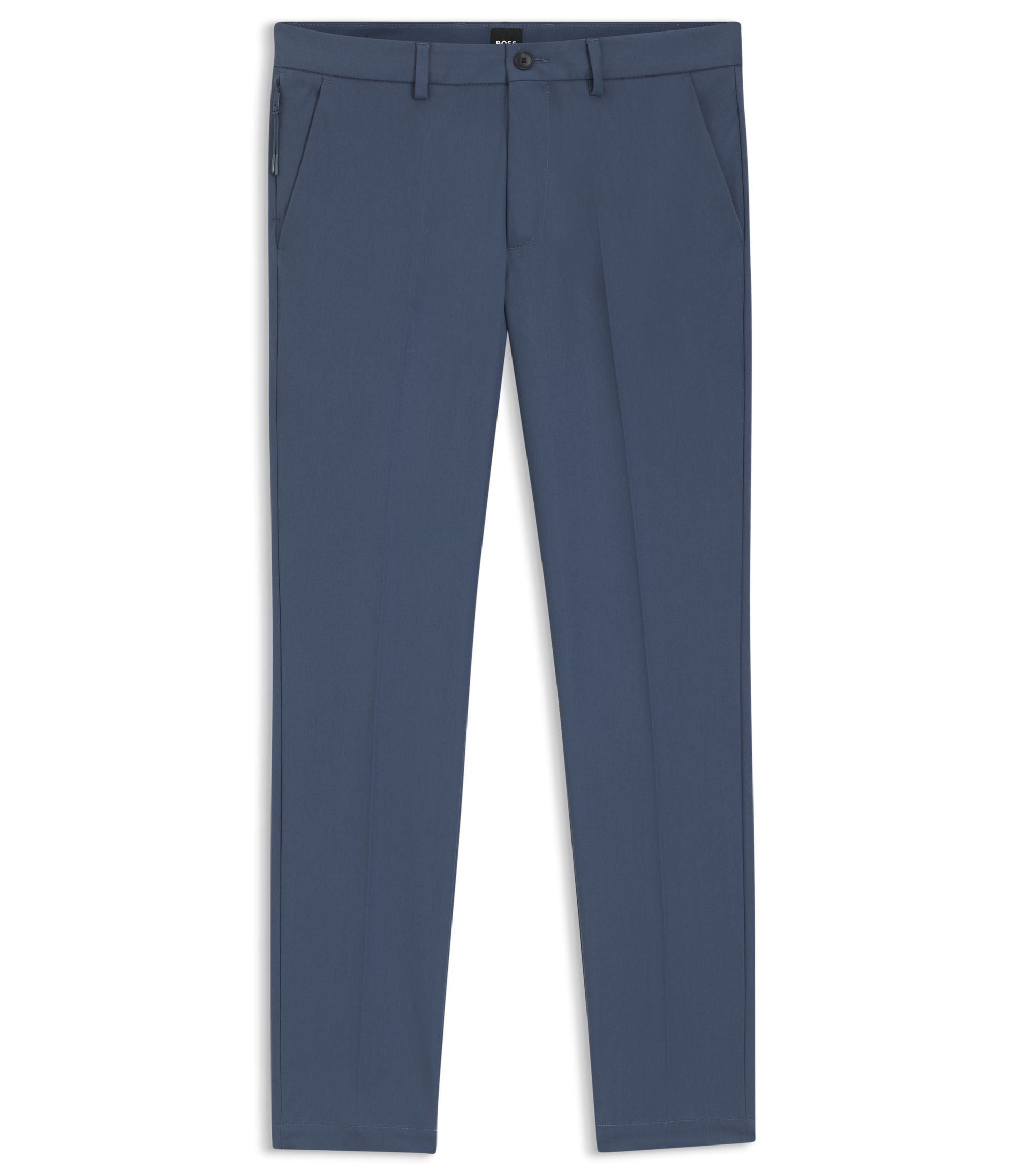 Boss Slim Fit Pants In A Stretch Cotton Blend Light Blue