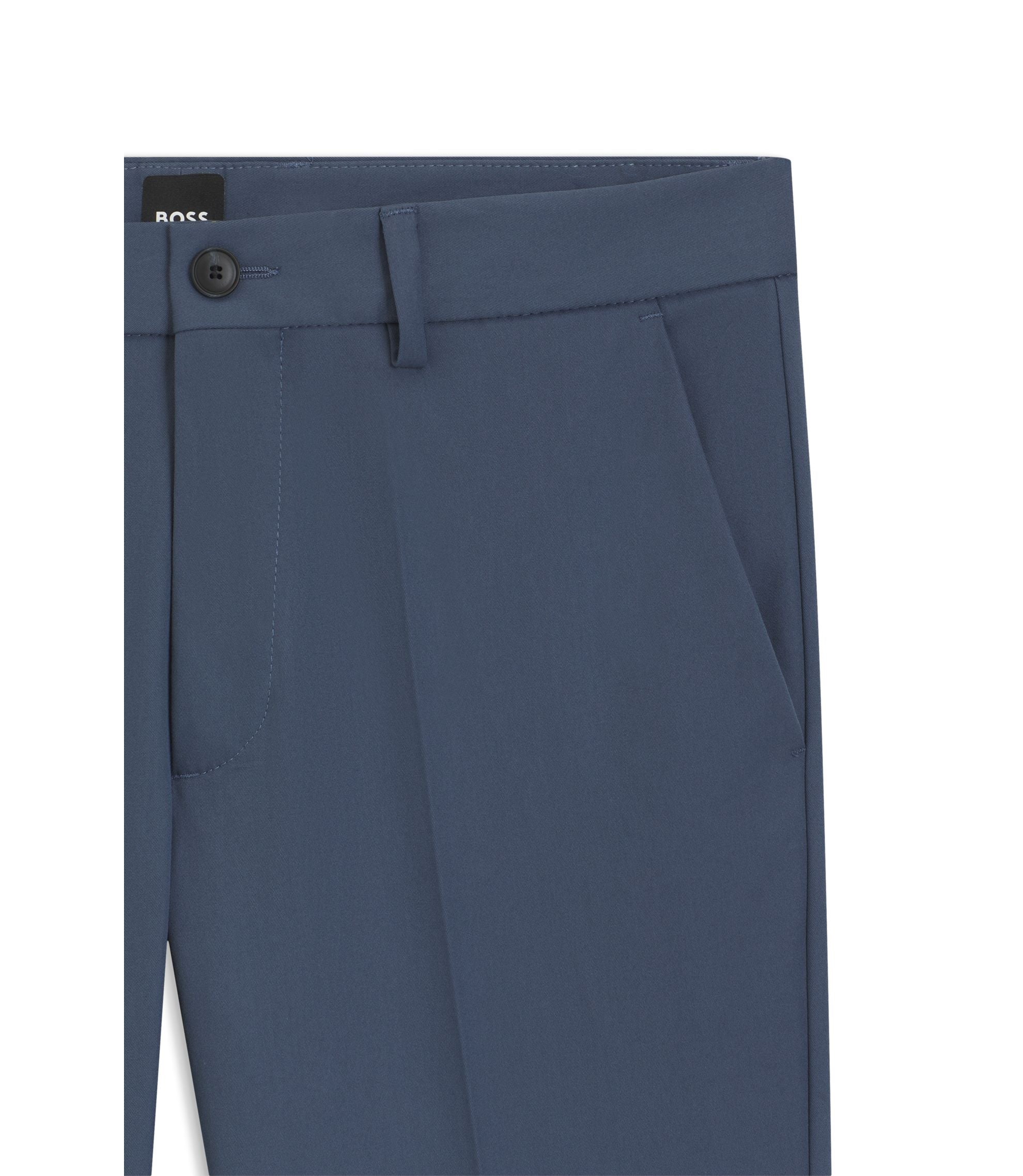 Boss Slim Fit Pants In A Stretch Cotton Blend Light Blue