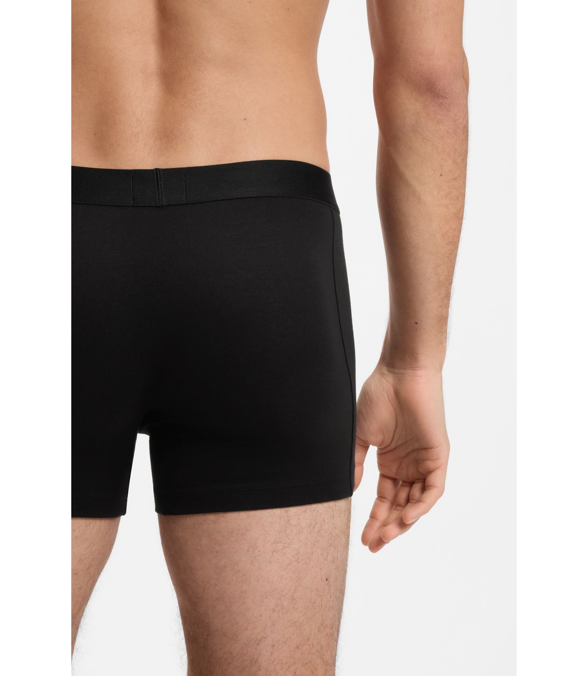 Boss Three Pack Of Boxer Briefs In Stretch Cotton Light Green