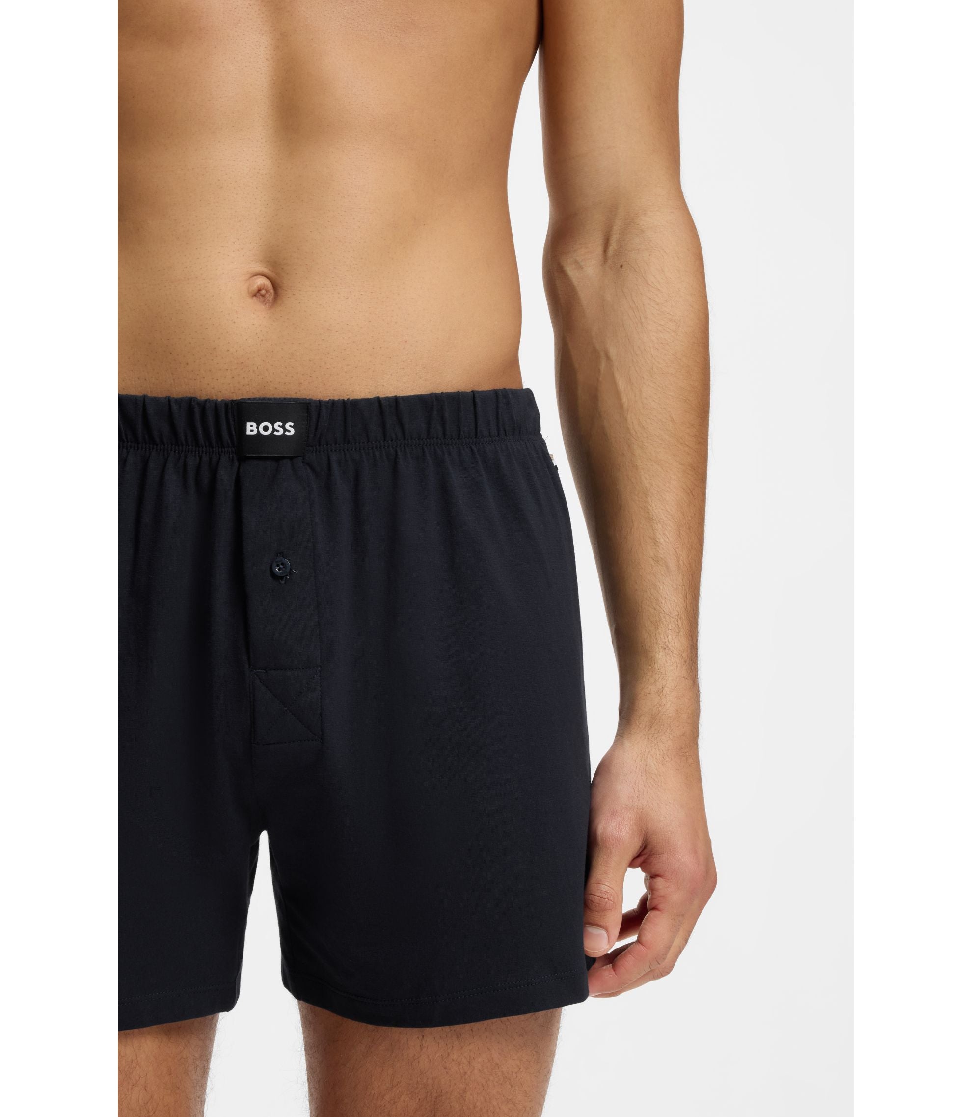 Boss Two Pack Of Boxer Shorts In Stretch Cotton Patterned