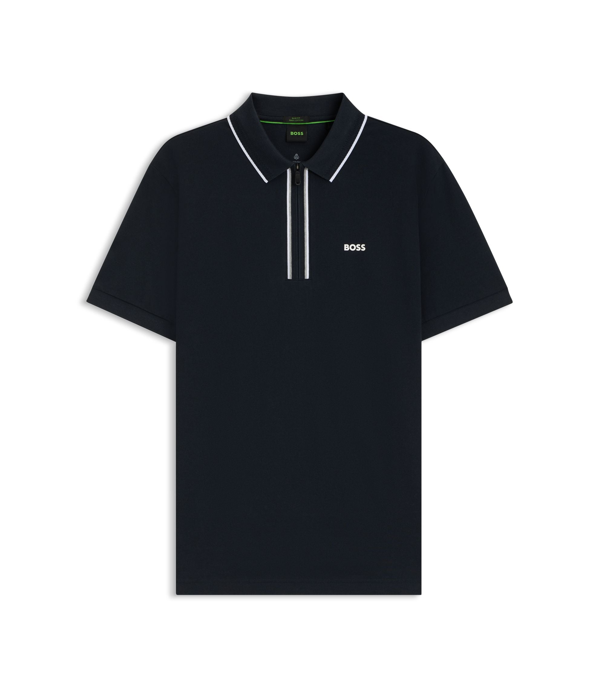 Boss Quick Dry Polo Shirt In Stretch Cotton Dark Blue