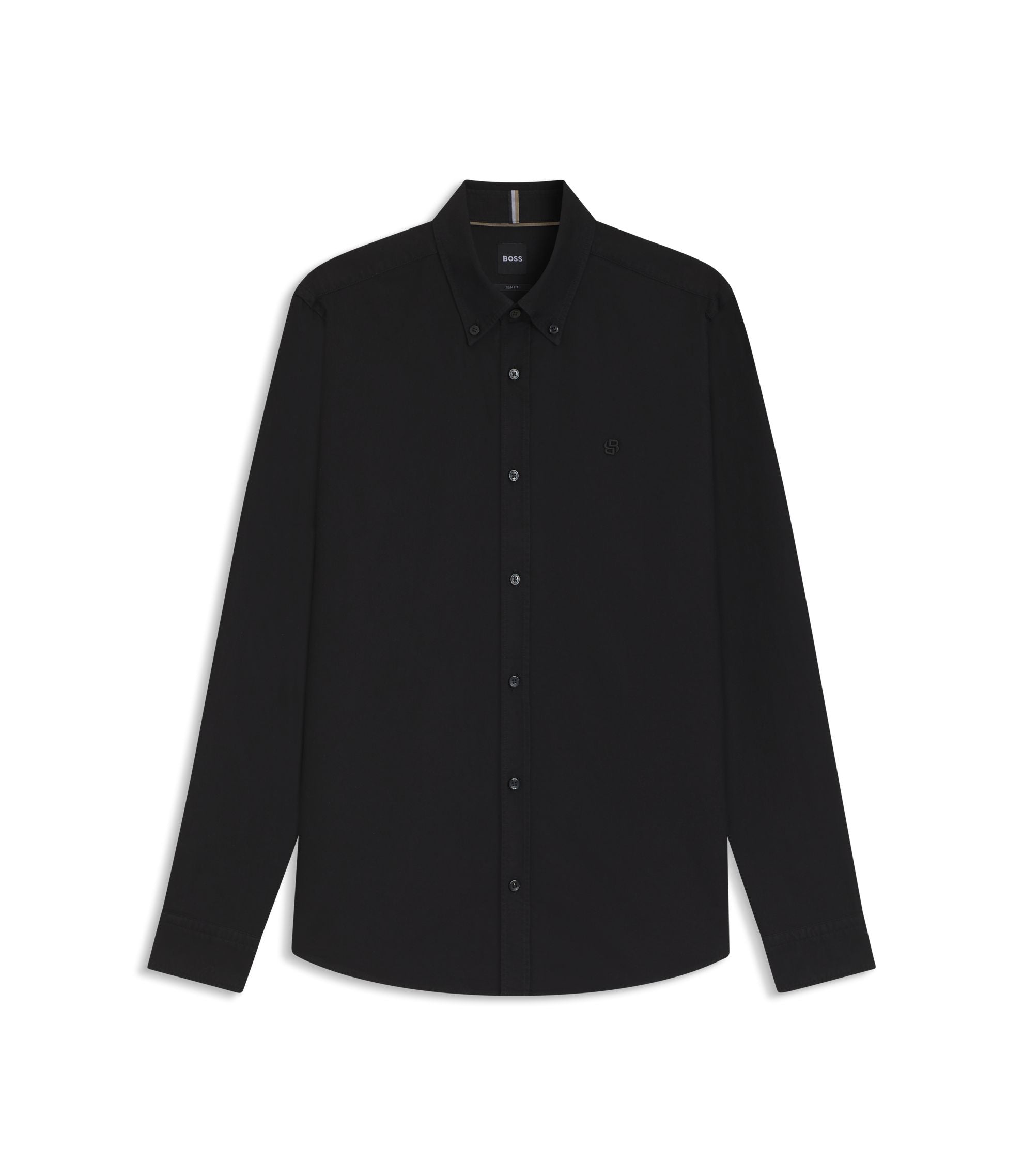Boss Slim Fit Shirt In Oxford Cotton Black