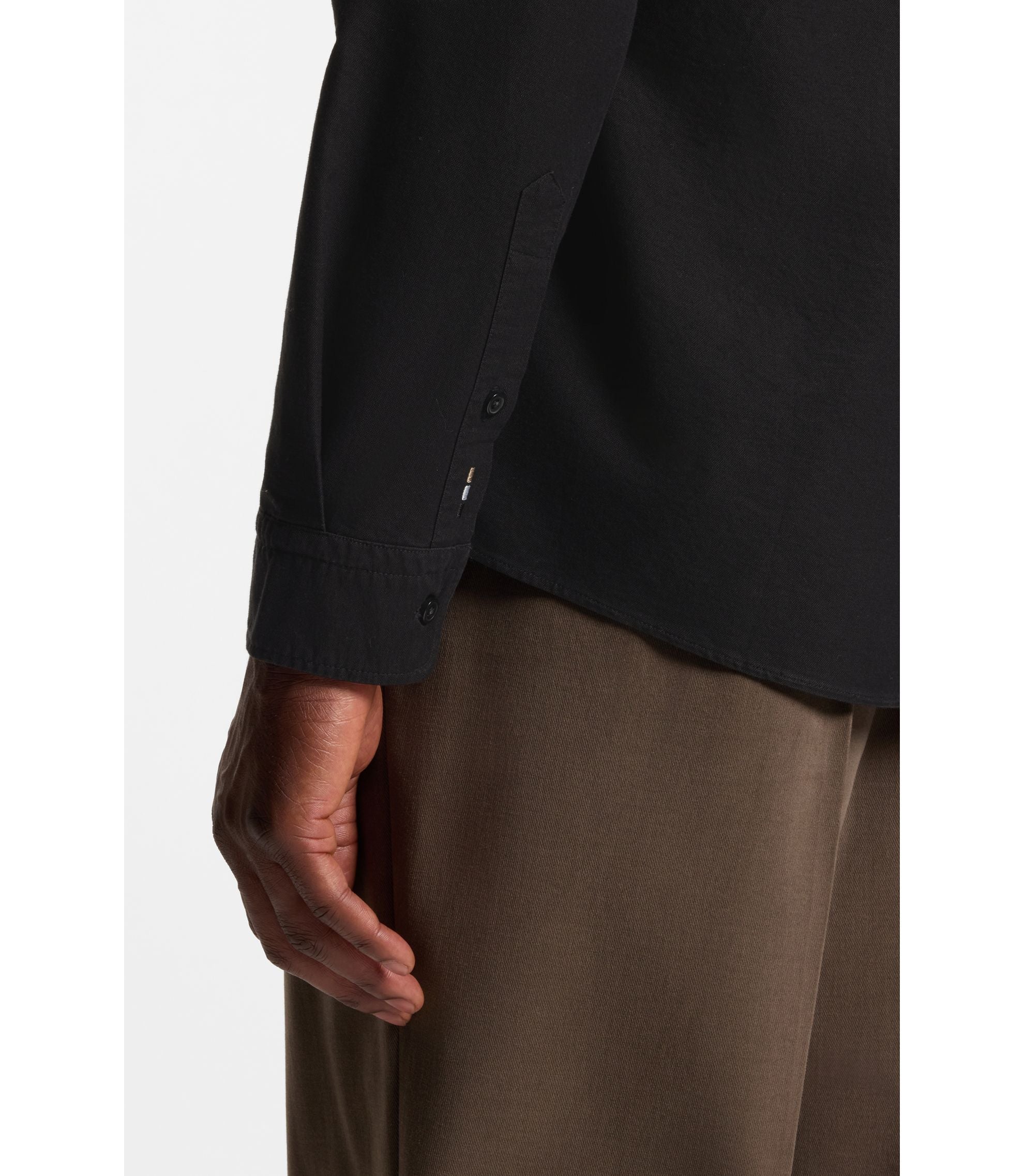 Boss Slim Fit Shirt In Oxford Cotton Black