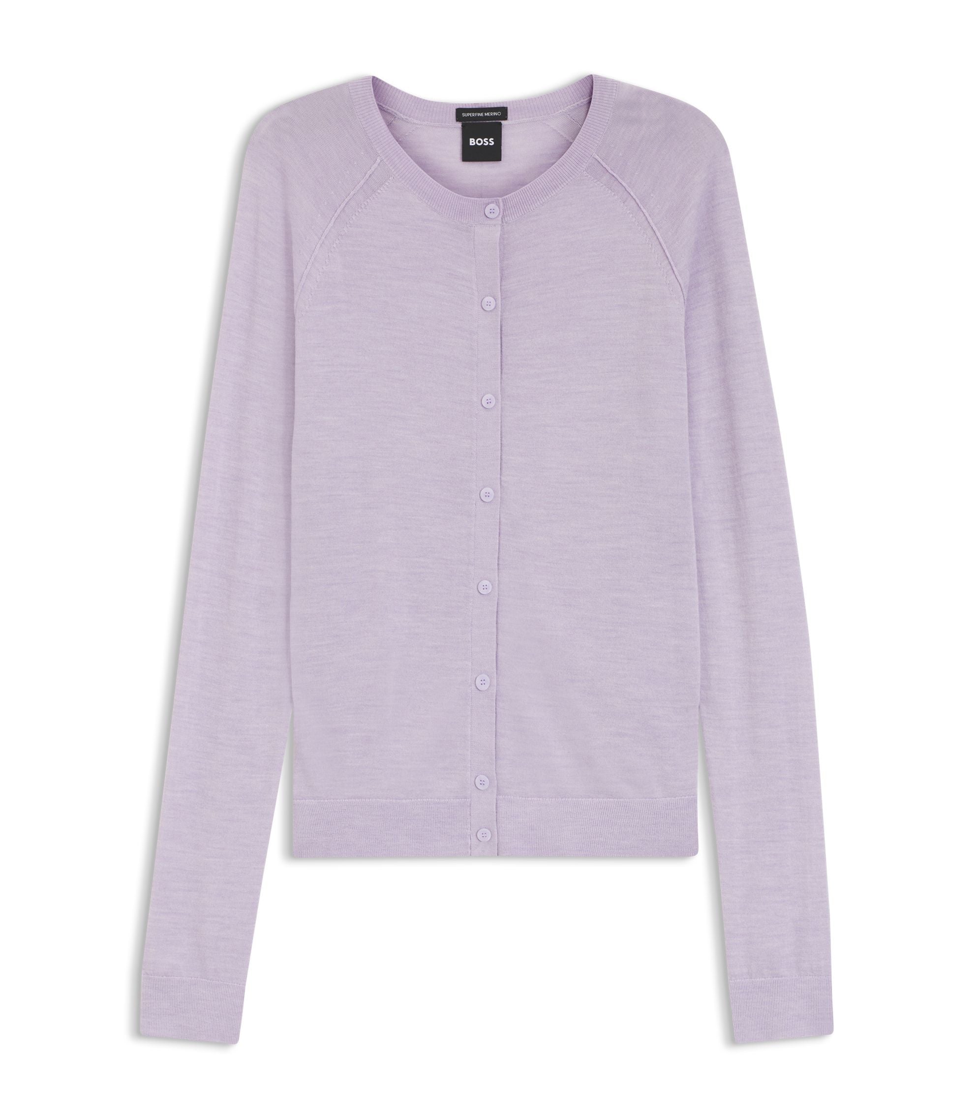 Boss Superfine Merino Wool Cardigan Light Purple Women's