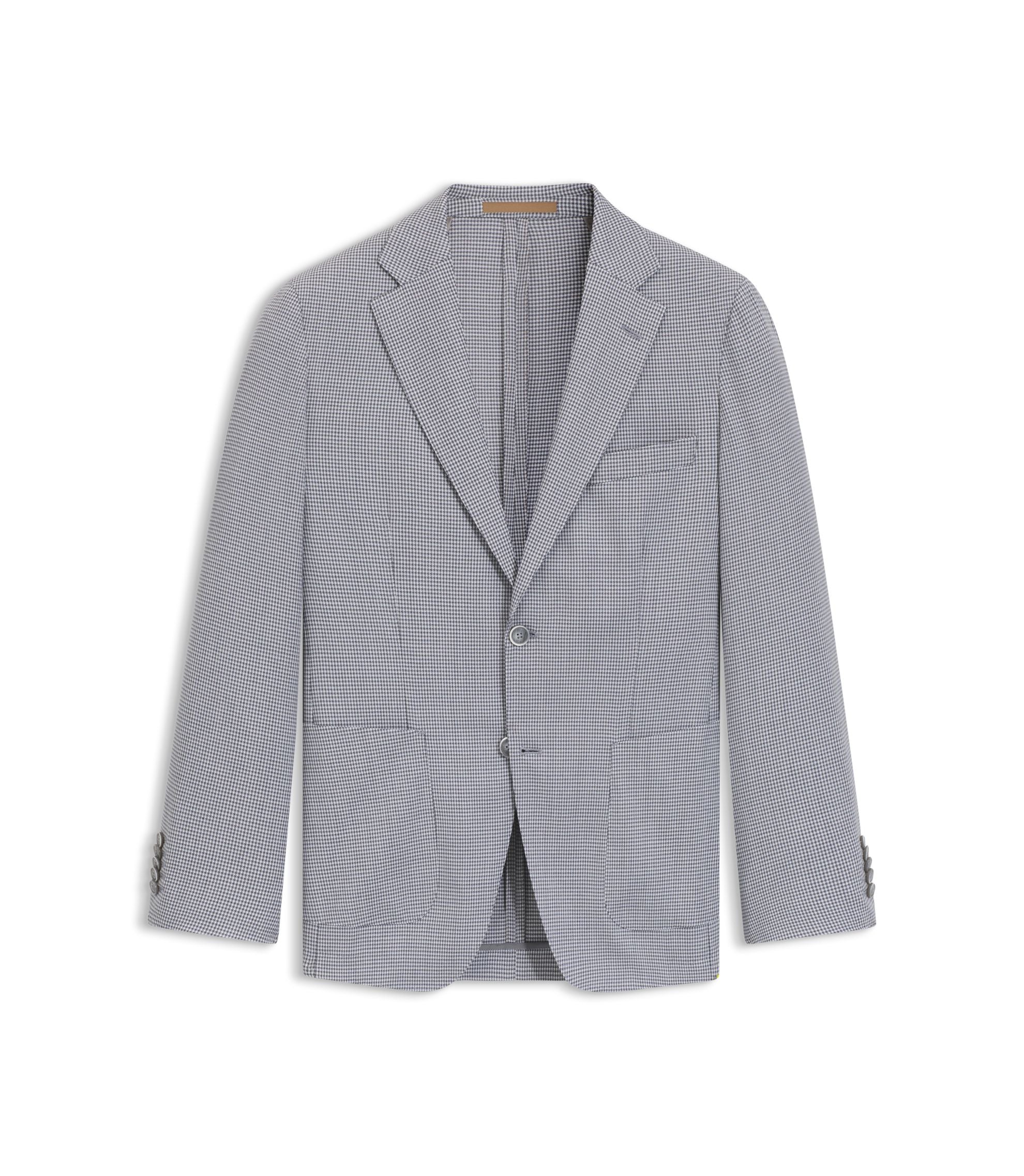 Boss Slim Fit Jacket In Virgin Wool And Silk Silver