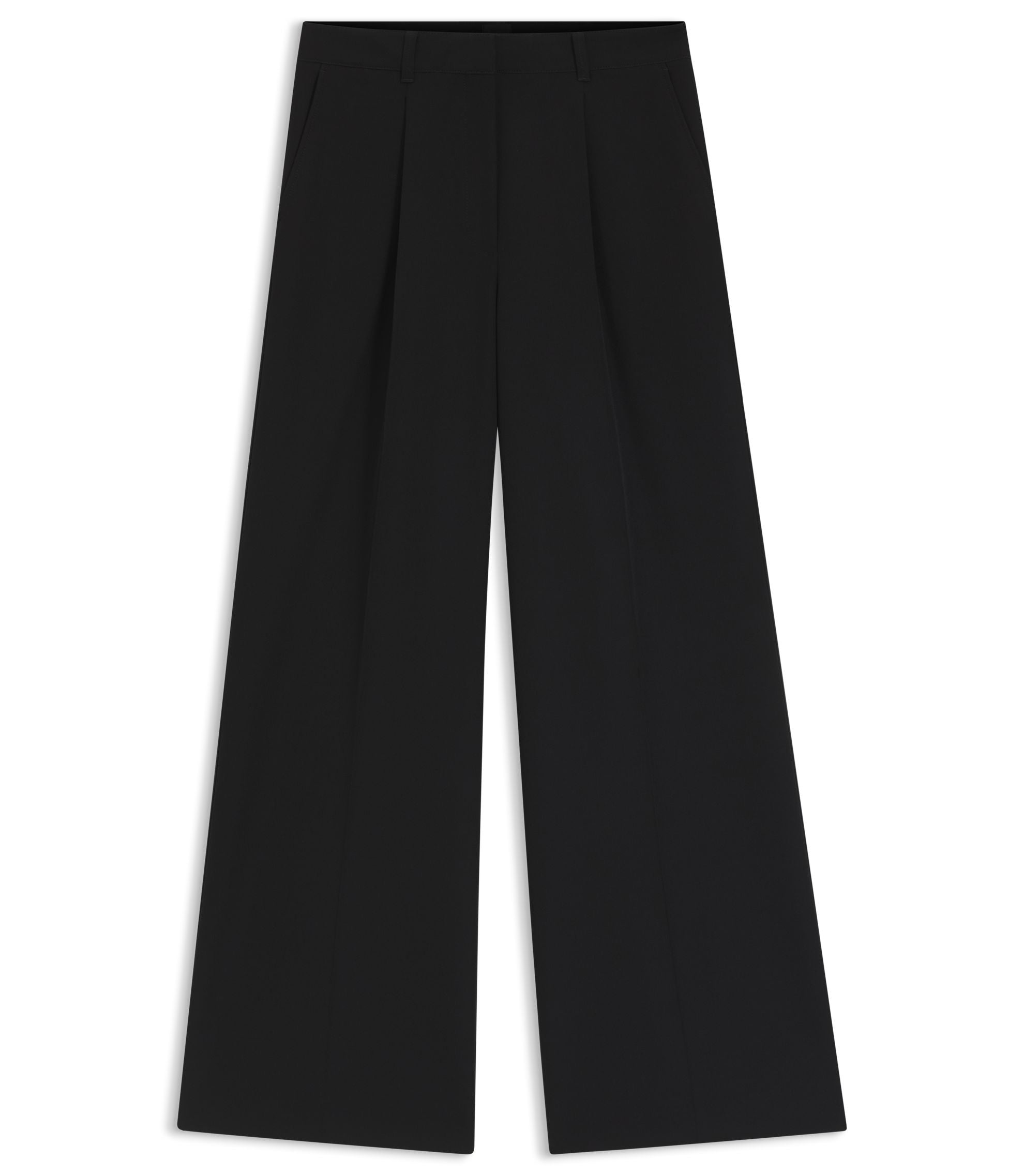 Boss Wide Leg Trousers In Stretch Fabric Black Women's
