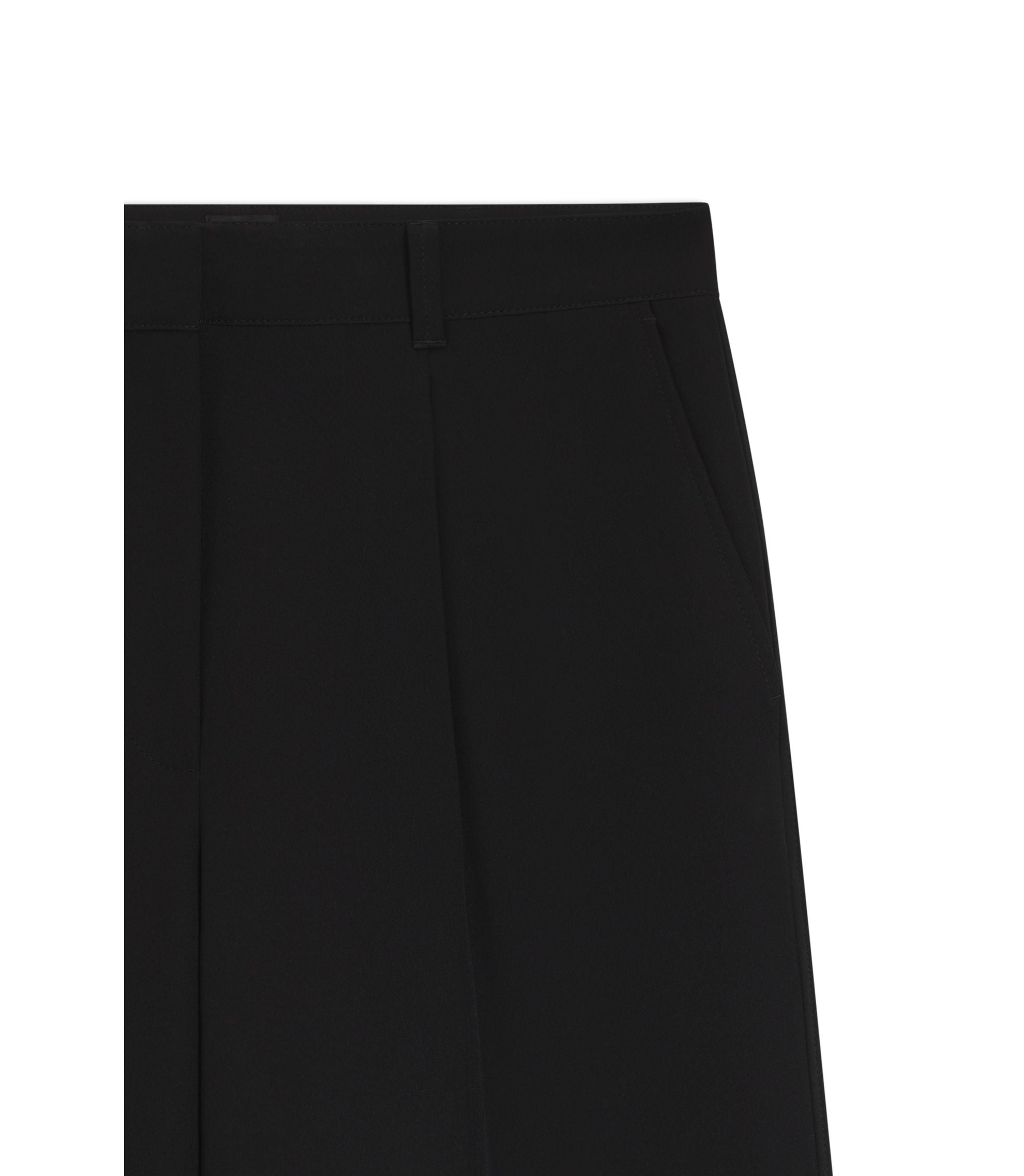 Boss Wide Leg Trousers In Stretch Fabric Black Women's