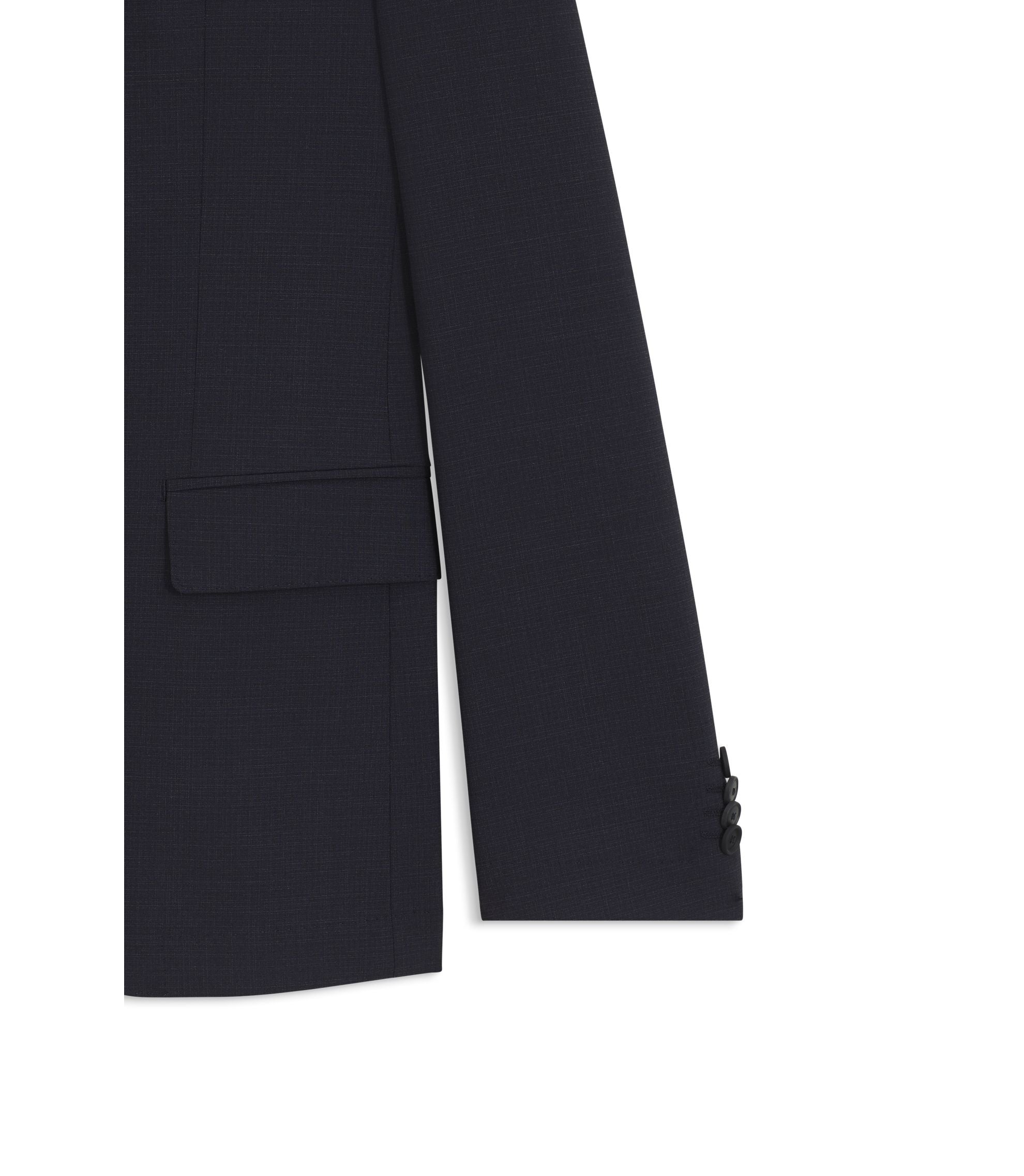 Boss Micro Patterned Slim Fit Suit In Stretch Cloth Dark Blue