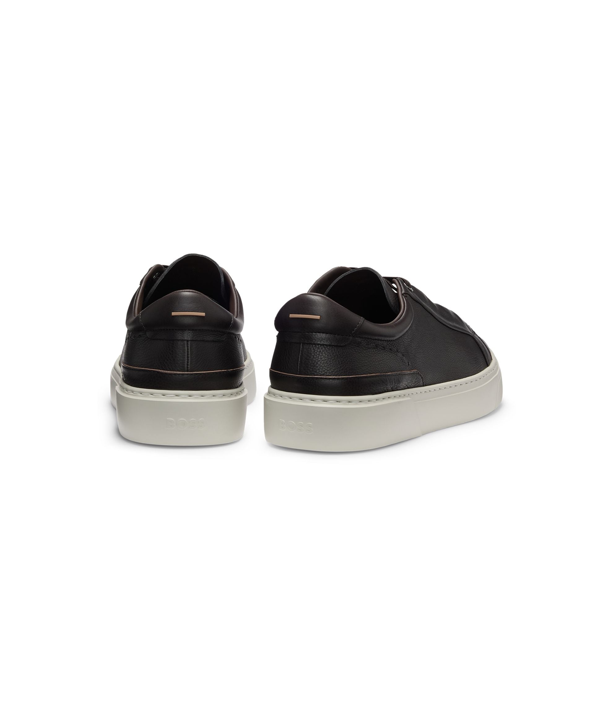 Boss Gary Leather Trainers With Hidden Laces Dark Brown Dark Brown