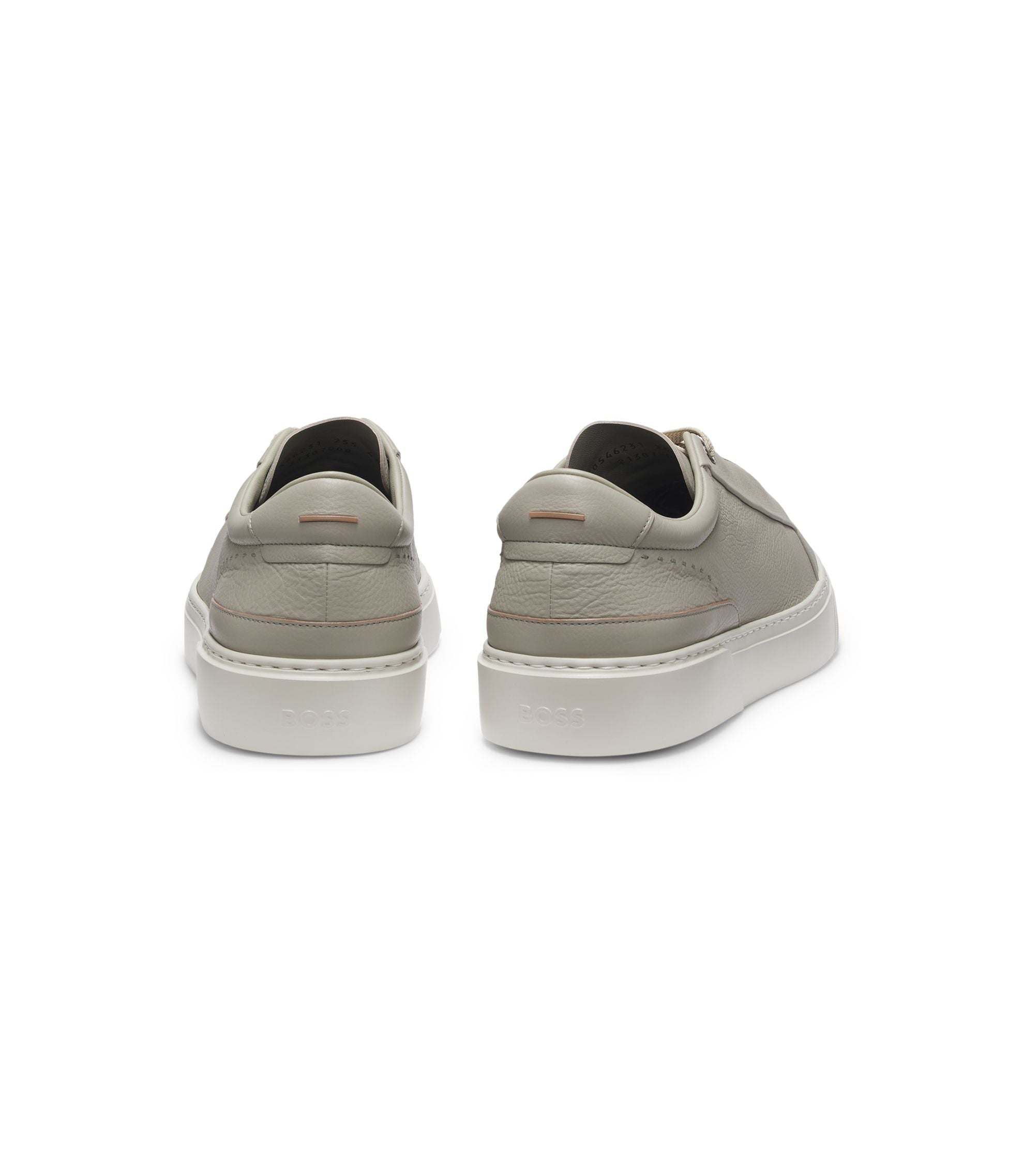 Boss Gary Leather Trainers With Hidden Laces Khaki Khaki