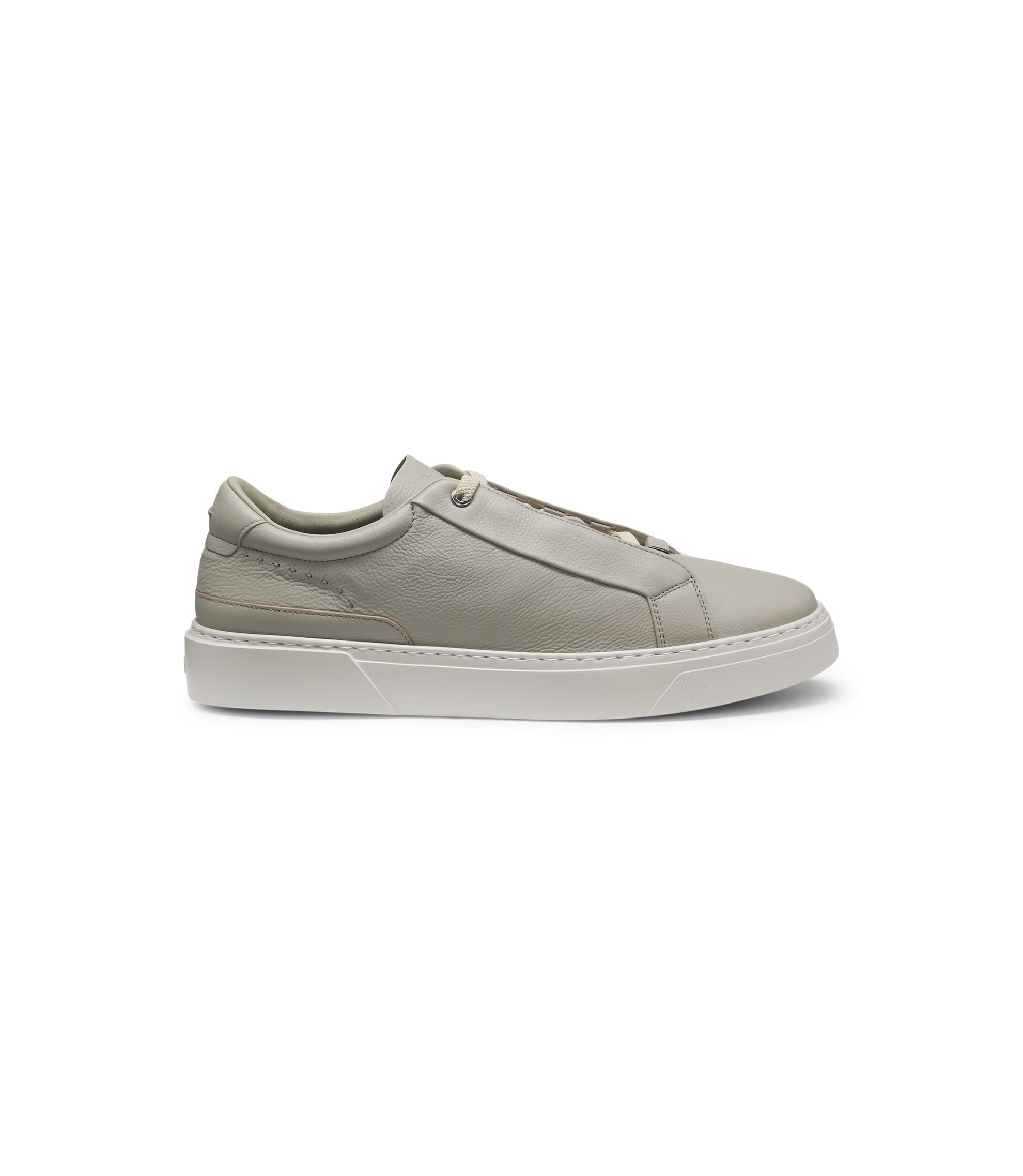 Boss Gary Leather Trainers With Hidden Laces Khaki Khaki