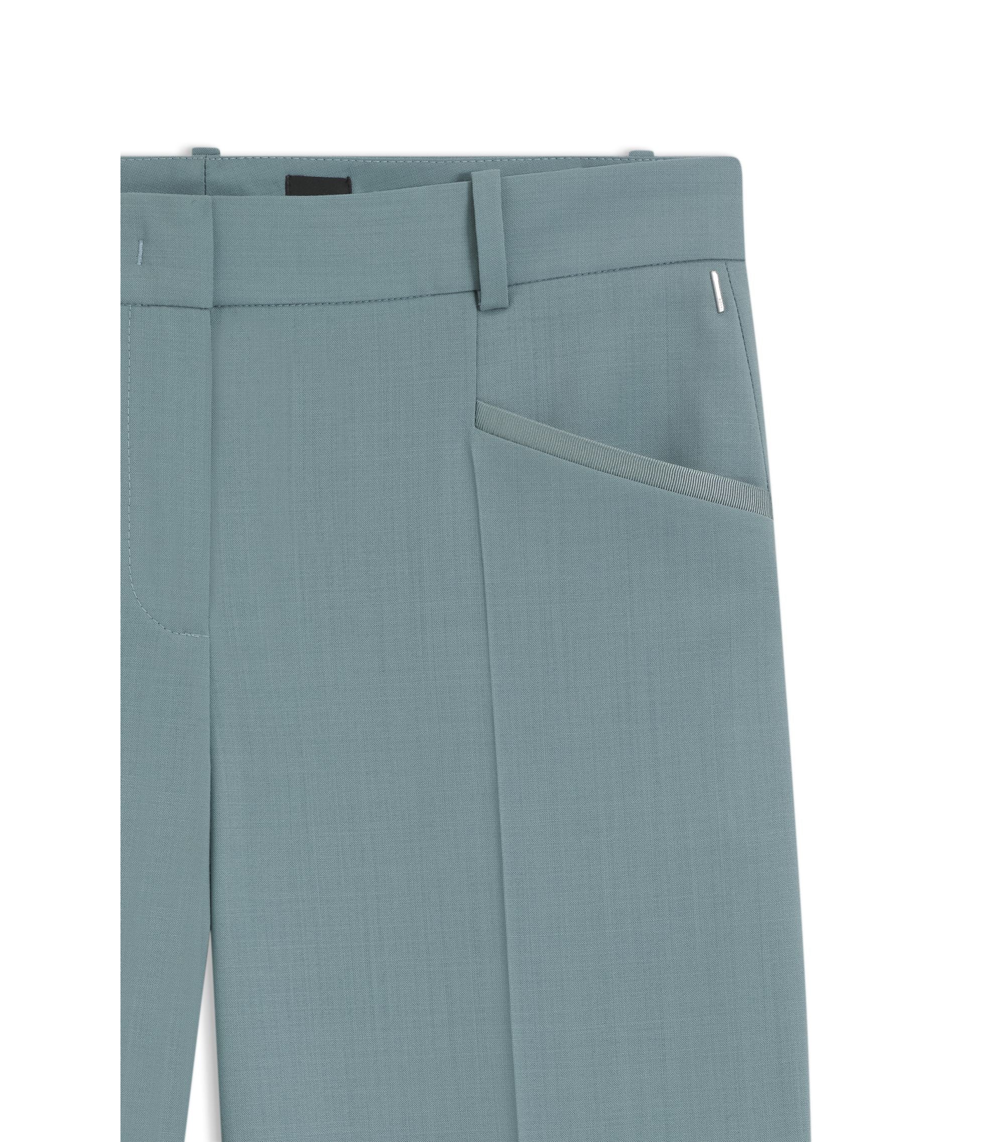 Boss Regular Fit Trousers In Virgin Wool Blue Women's