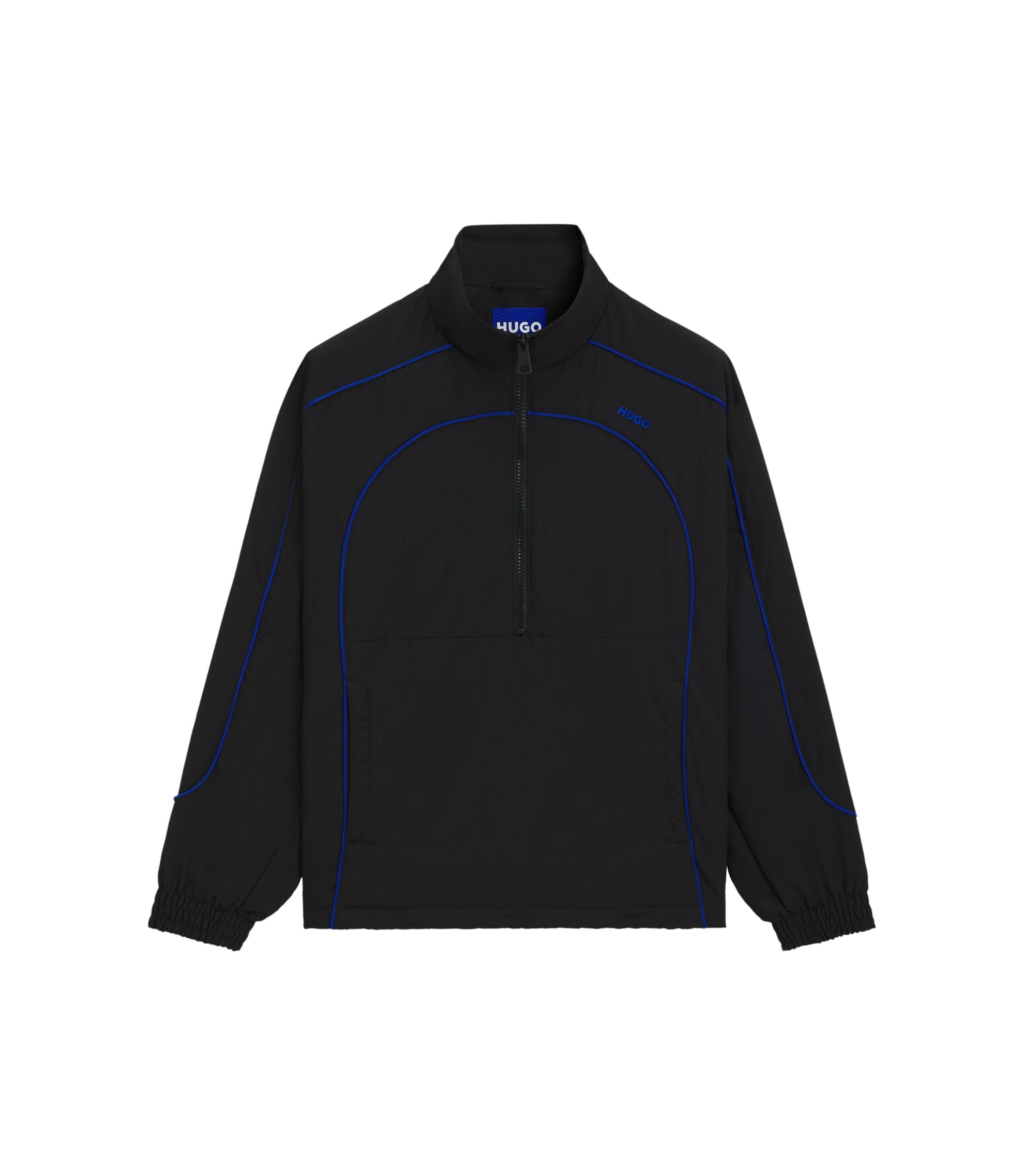 Hugo Contrast Piping Jacket With Water Repellent Finish Black